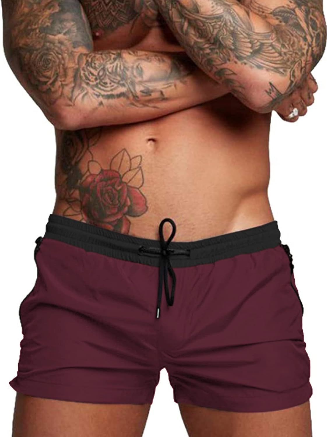 Detalle 2 de COOFANDY Men's Swim Trunk with Quick Dry Fabric, Mesh Lining, and Zip Pockets