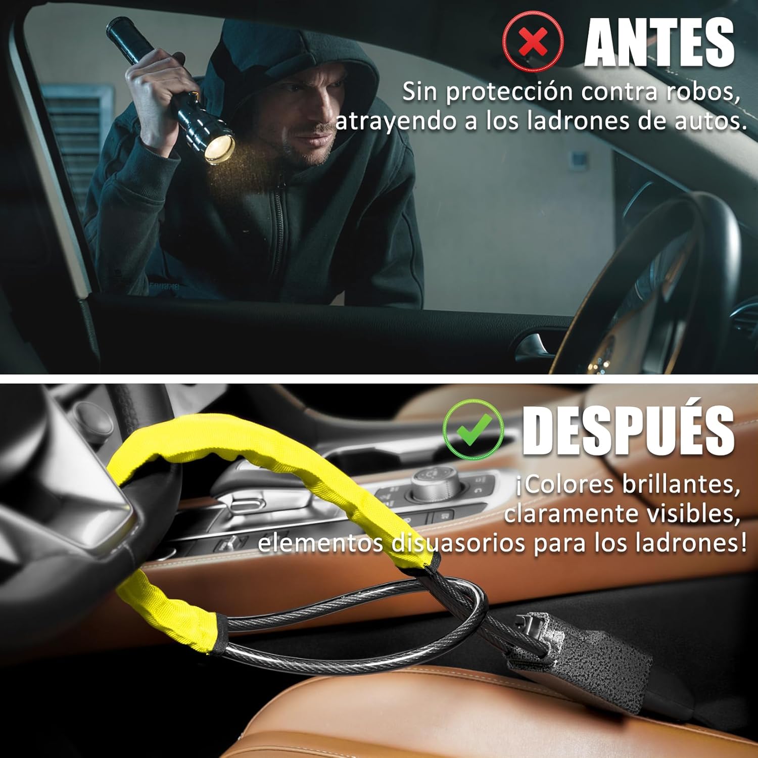 Thumbnail 2 de Tevlaphee Antirrobo Coche Barra Alta visibilidad