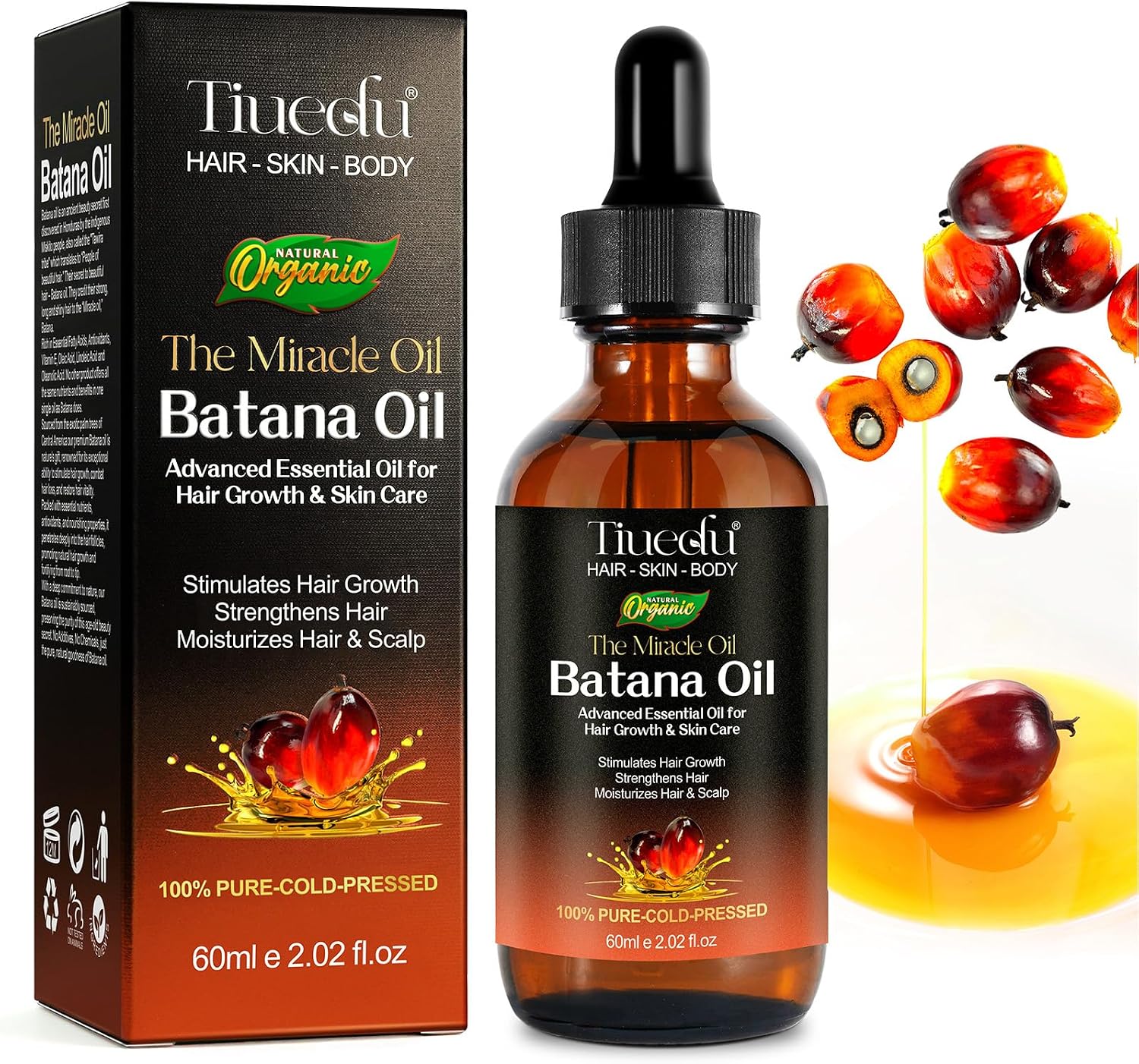 Detalle de Tiuedu batanaolja för hår och hårbotten, 60 ml
