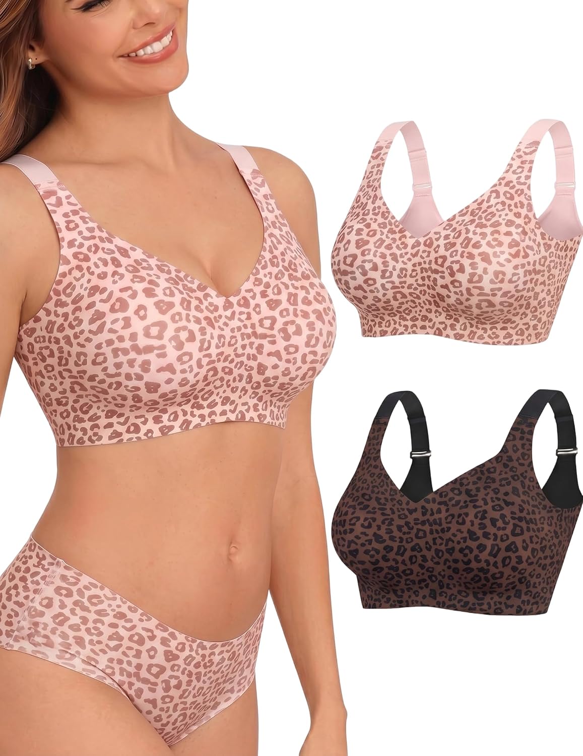 Detalle de Mivorica No Wired Seamless Wireless Full Coverage Everyday Bras