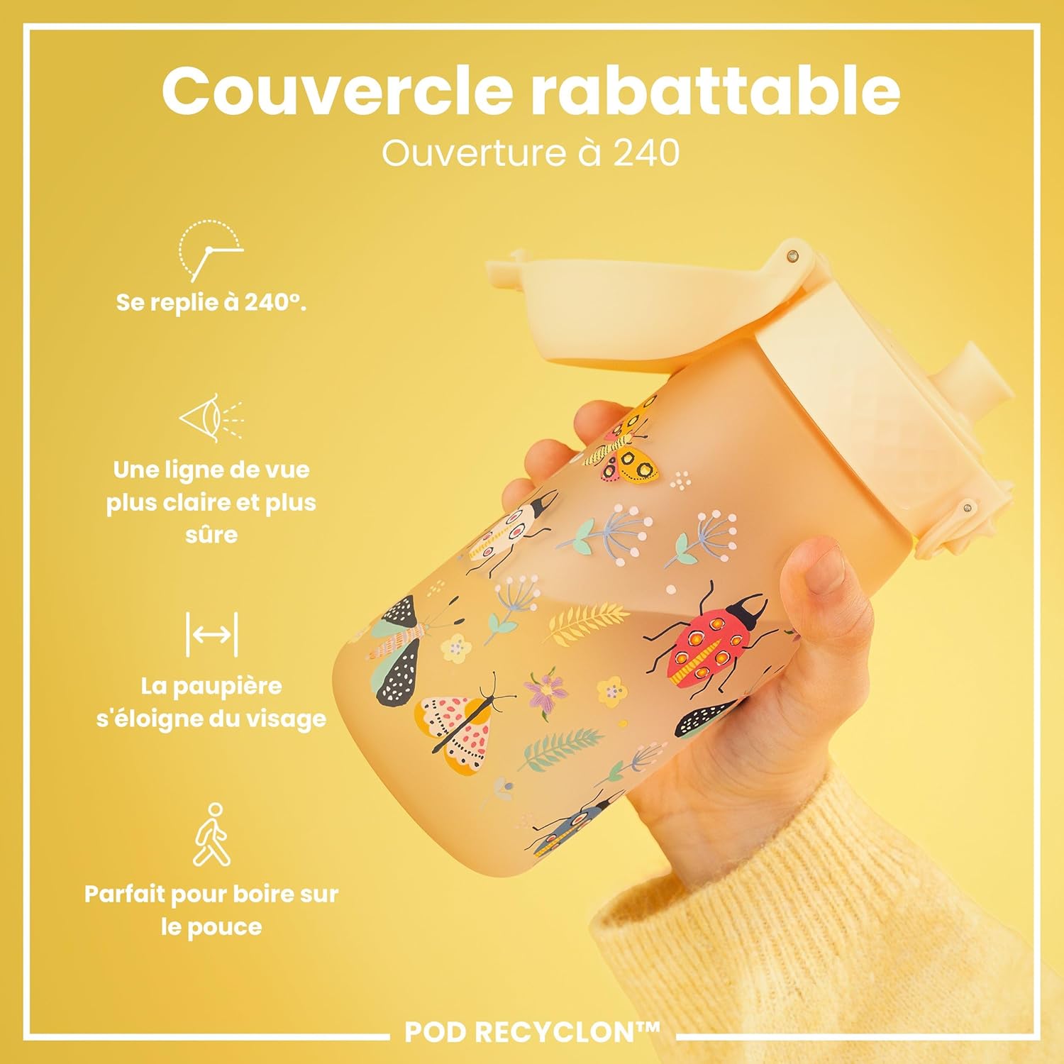 Detalle de Ion8 Gourde Enfant 350 ml – anti-fuite, facile à ouvrir et sans BPA