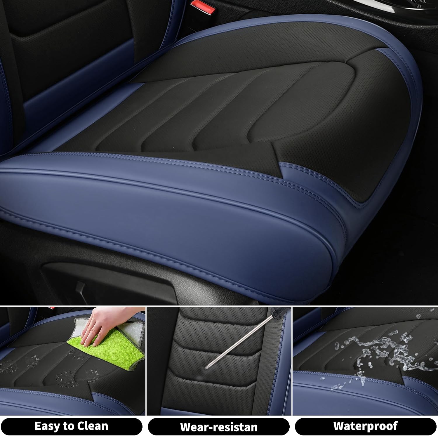 Detalle de FLORICH Faux Leather Car Seat Covers