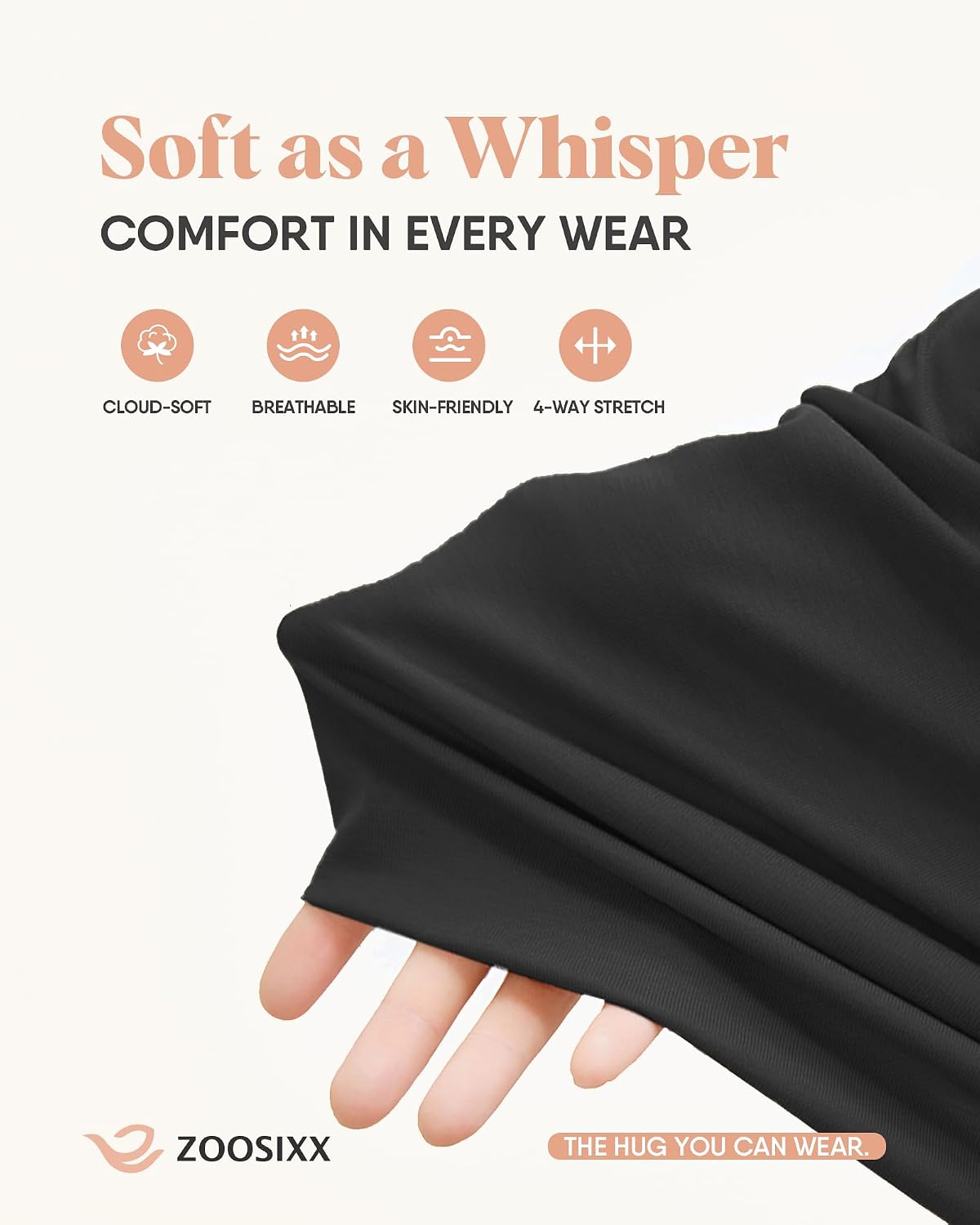 Detalle 1 de ZOOSIXX Soft Black Pajama Pants 22''