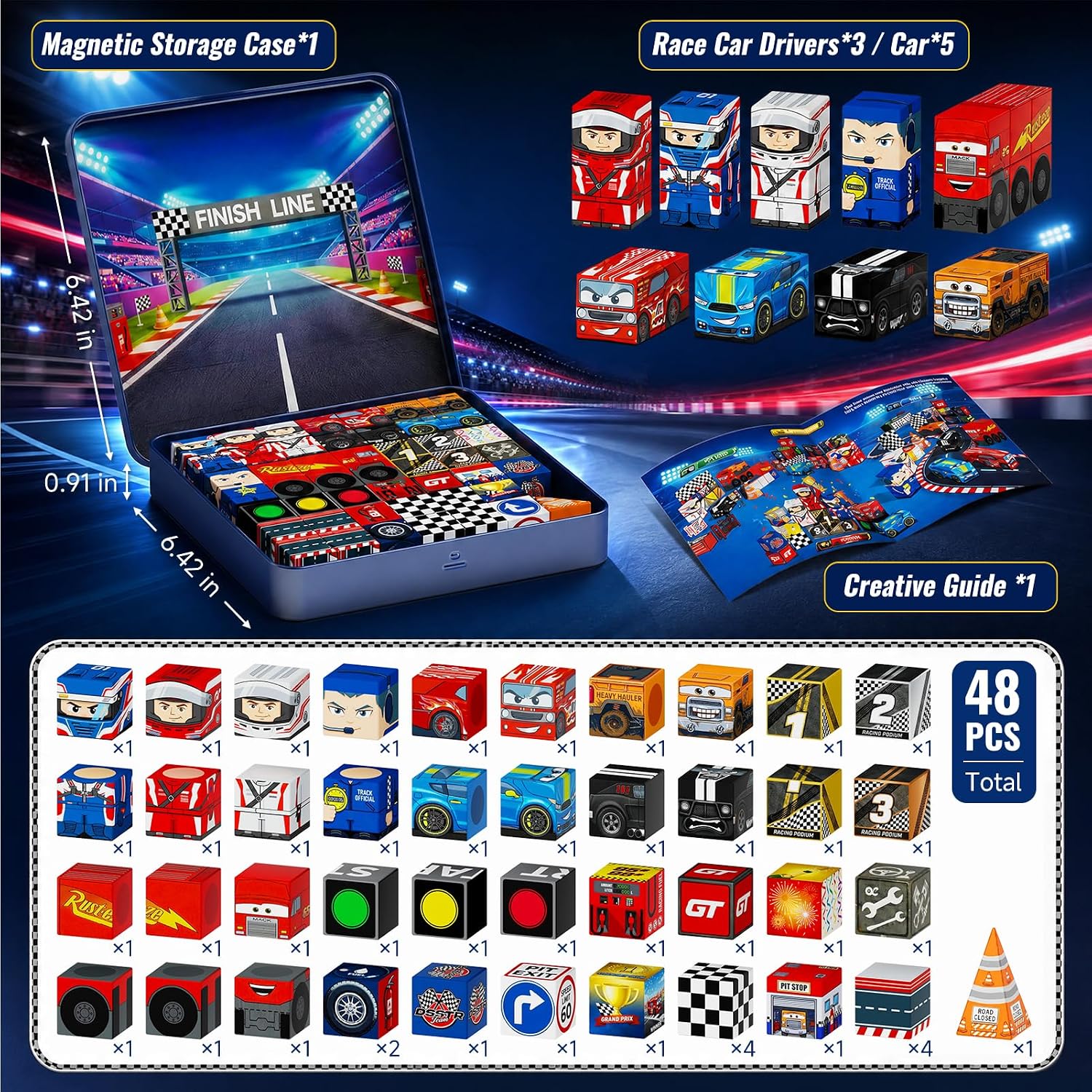 Thumbnail 6 de burgkidz Magnetic Building Blocks 48-piece Set