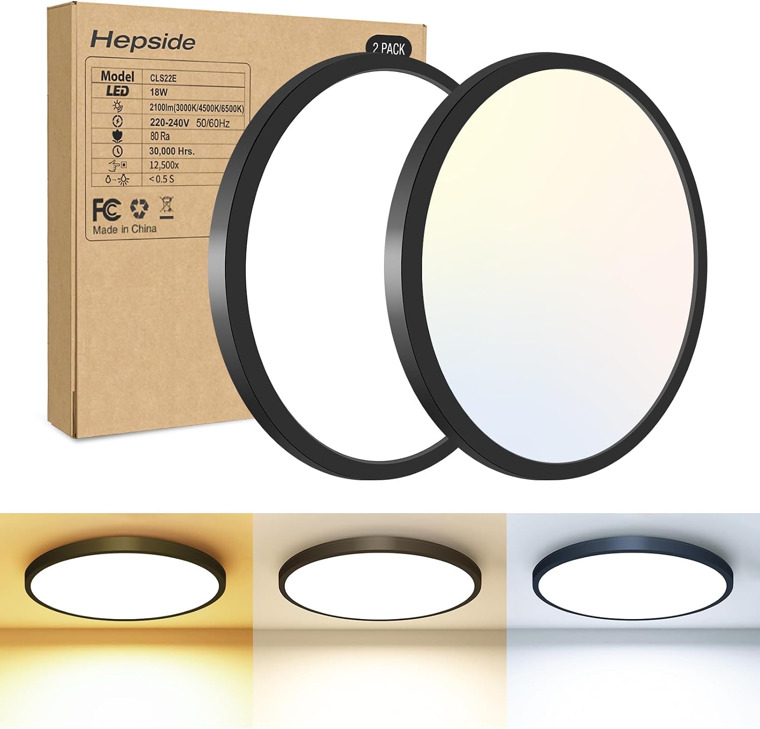 Detalle de hepside 2PACK Lampara Techo Regulable 24W 2400LM
