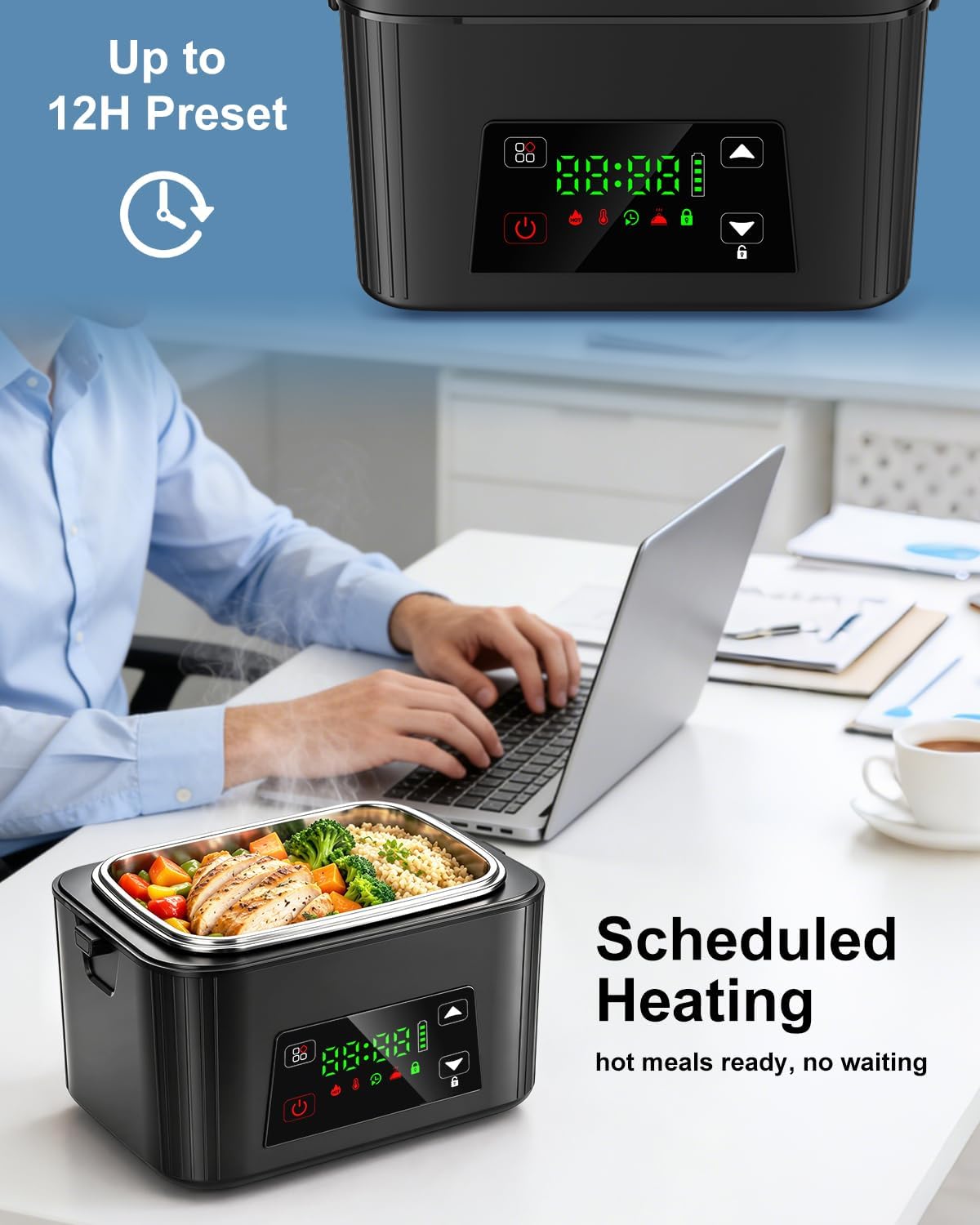Thumbnail 6 de Moexili 1.5L Cordless Electric Lunch Box with 5-Sided Heating