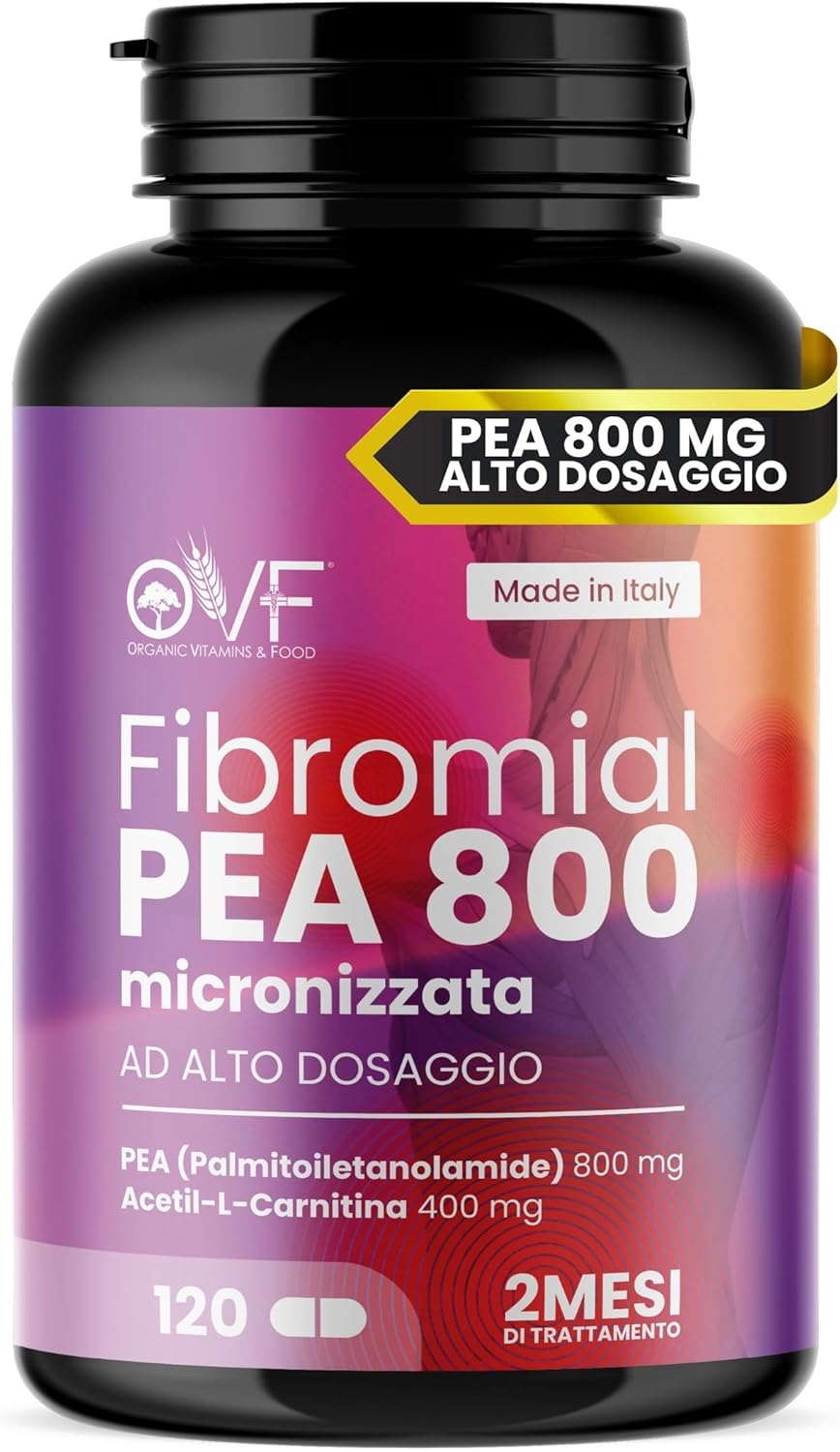 Detalle de OVF Fibromial PEA 800 120cps – Integrazione naturale per benessere di nervi e muscoli