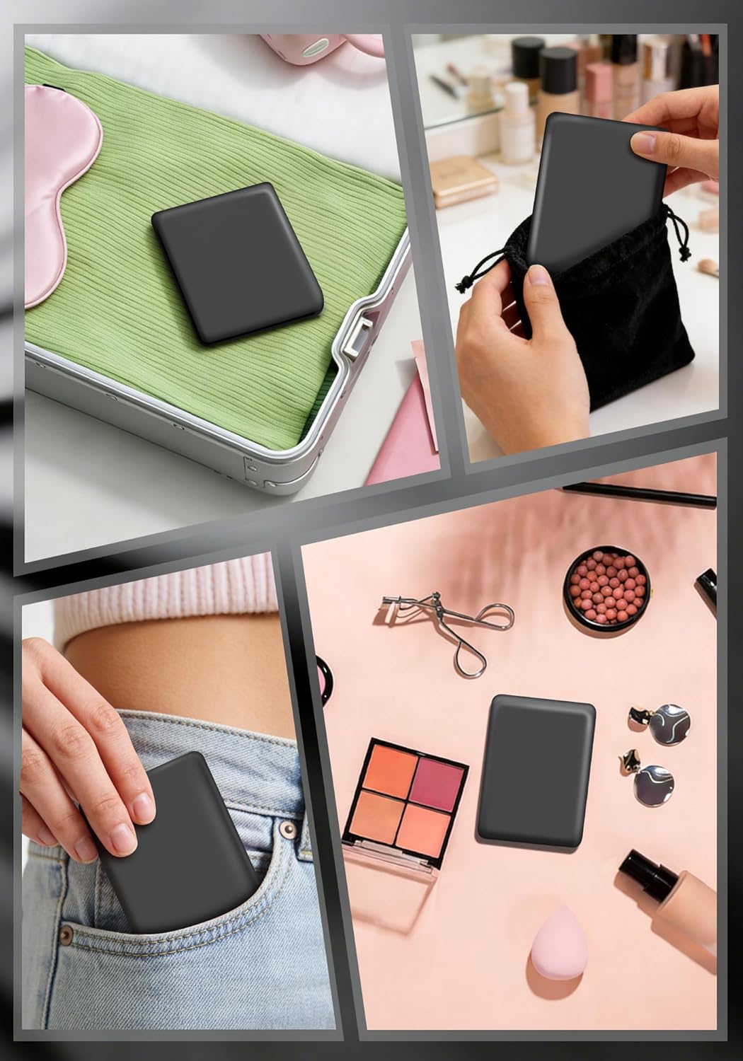 Detalle de SisKokoro 30X Rechargeable Lighted Makeup Mirror, Black