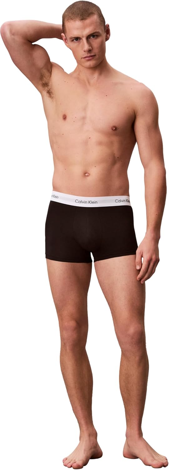 Detalle de Calvin Klein Uomo Boxer Vita Bassa Confezione da 3 – Cotone Stretch, Multicolore (Black/White/Grey Heather) – Taglia L