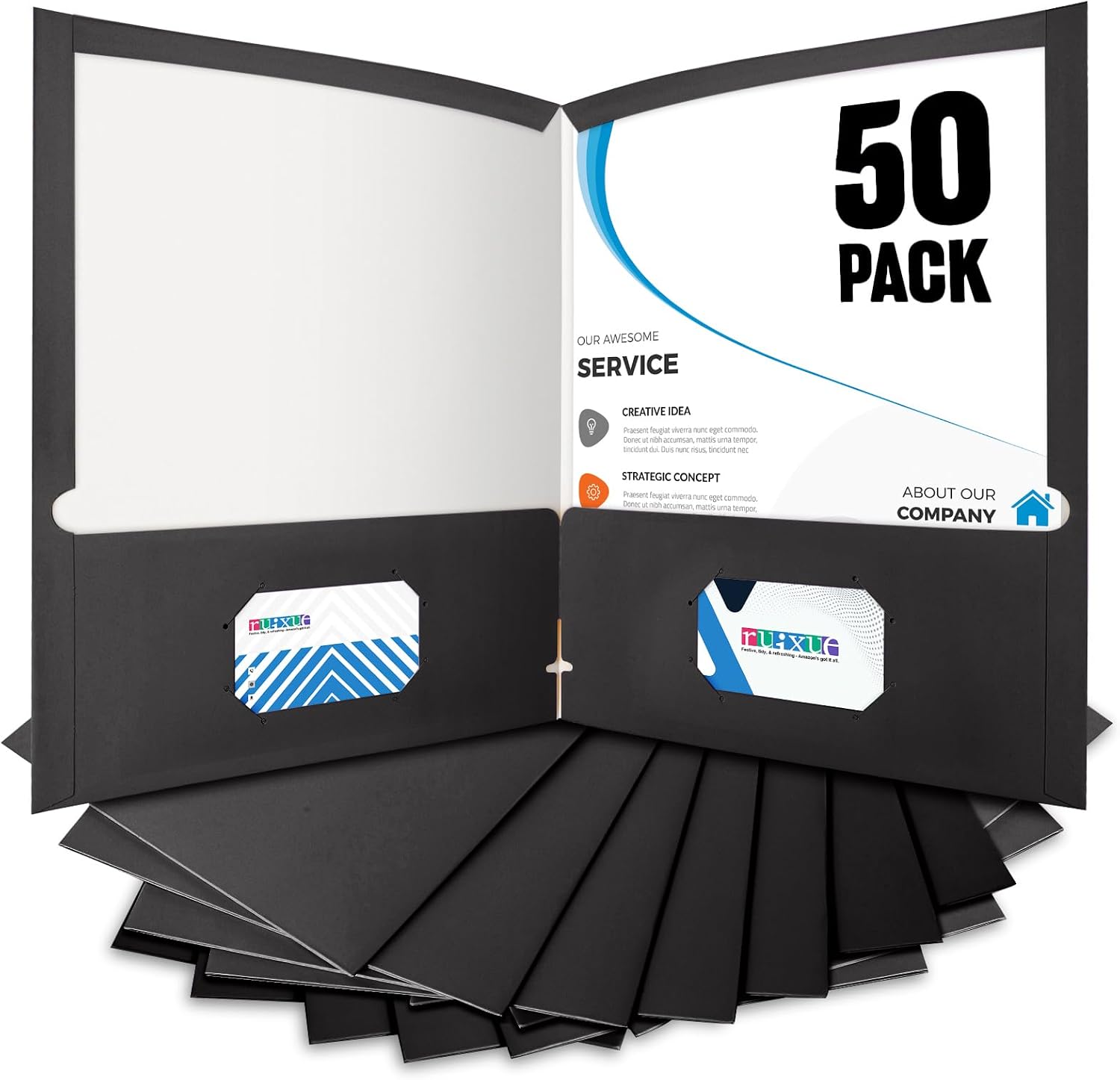 Detalle de BIBRADAA Two-Pocket Folders, 50-Pack