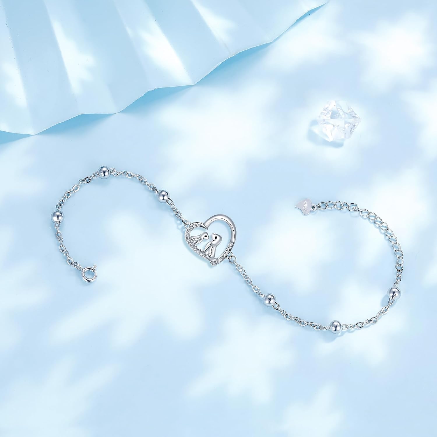 Detalle de J.MUEN Damen Armband aus 925 Sterling Silber mit Tiermotiven (inkl. Geschenkbox) – passend als Schmuckgeschenk für Tierliebhaber