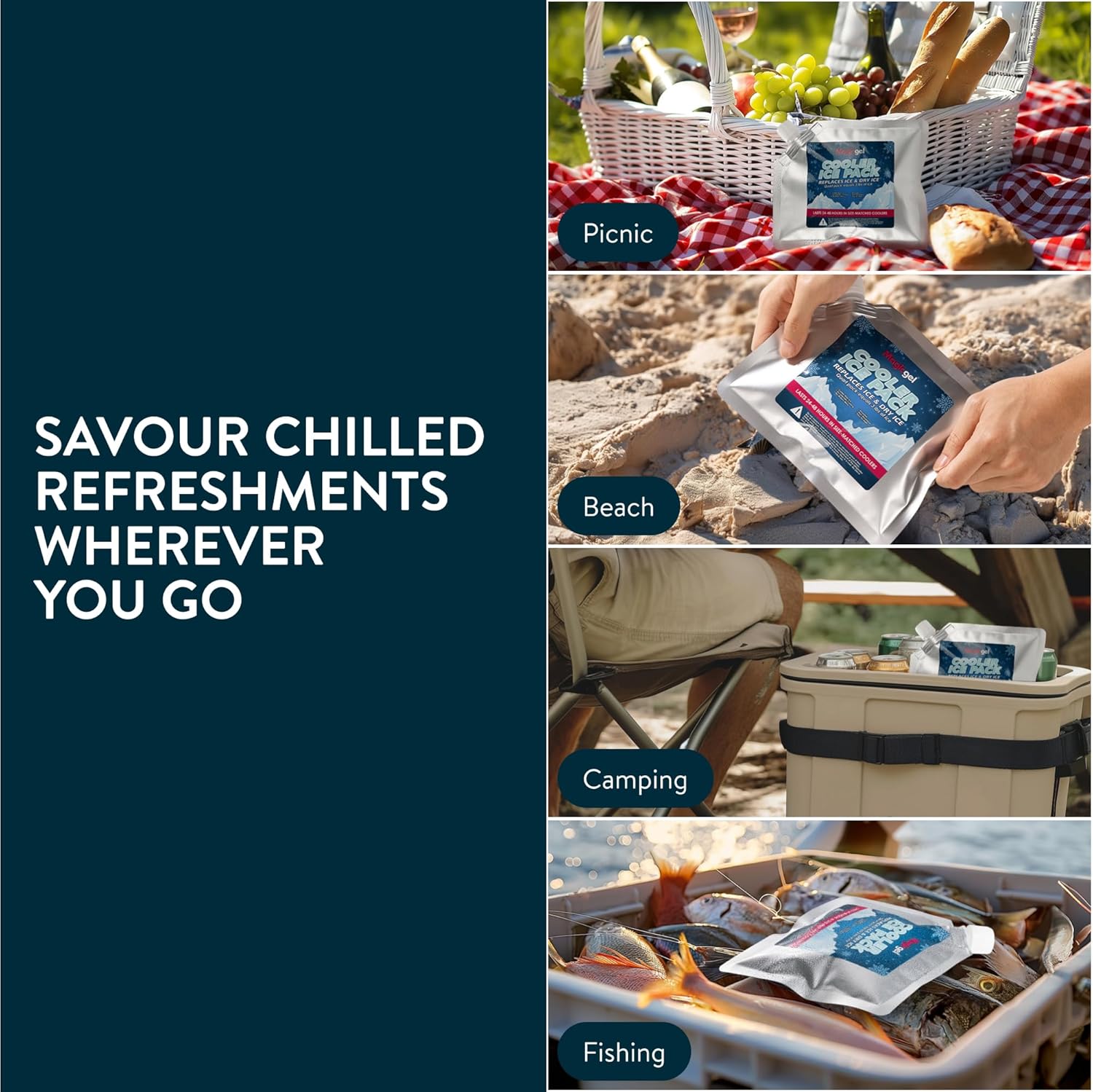 Thumbnail 4 de Magic Gel Freezer Blocks (set of 5) reusable ice packs for cool bags and lunch boxes