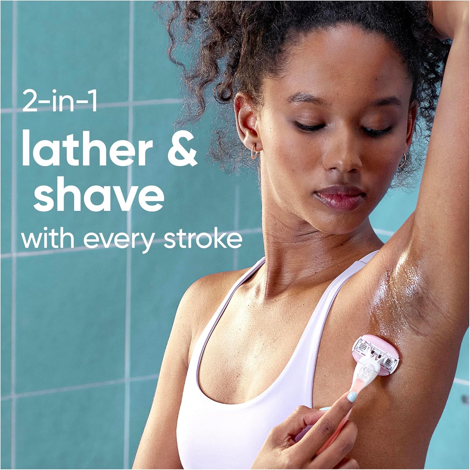 Detalle 2 de Gillette Venus ComfortGlide Spa Breeze Razor with Refill Cartridges, Metal Handle & Shower Holder