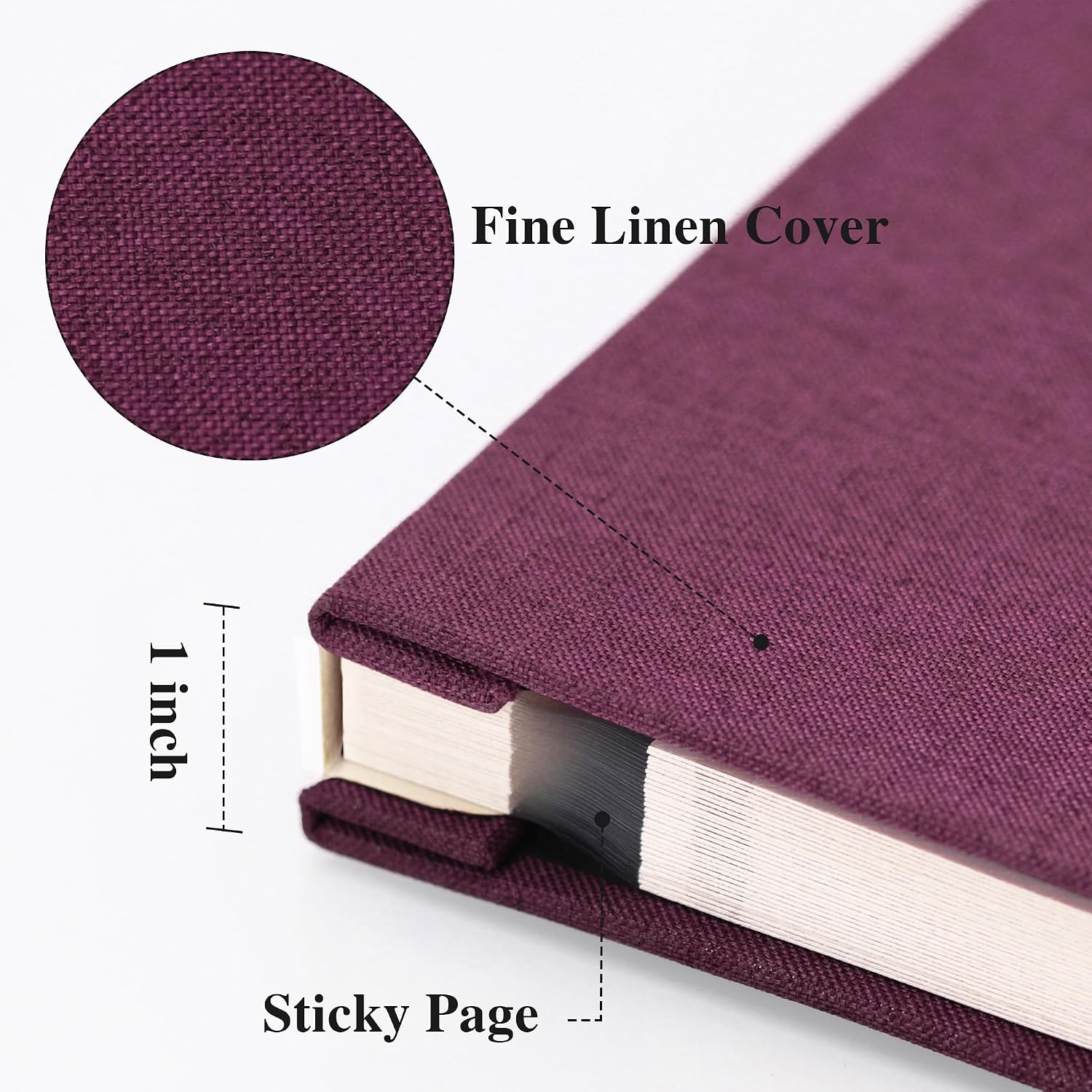 Thumbnail 2 de Vienrose Large Self-Adhesive Photo Album for 4x6 and 8x10 Photos (28x27cm) with Linen Hardcover