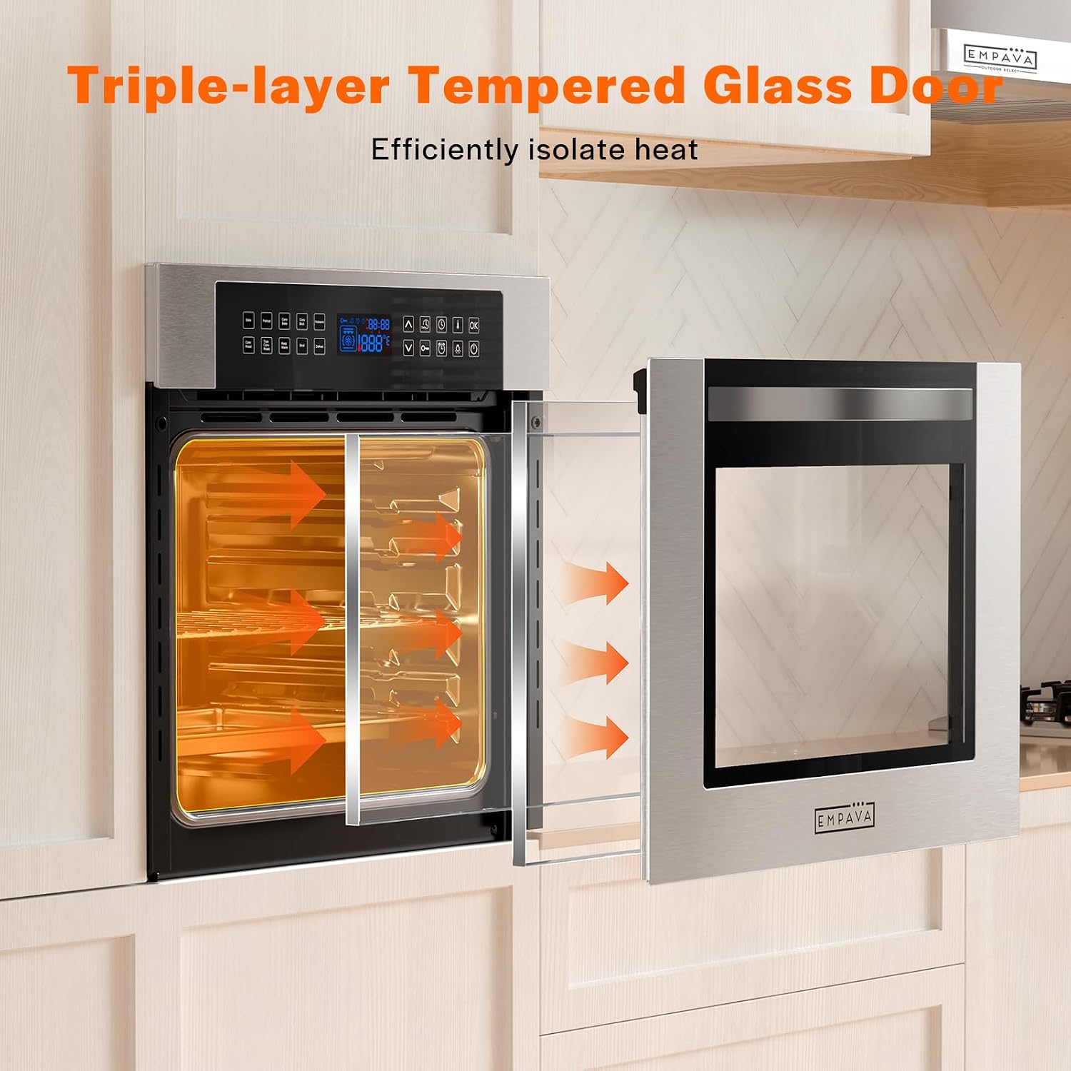 Thumbnail 6 de Empava 24 Inch Electric Single Wall Oven, 2.3 cu. ft., True Convection & Rotisserie