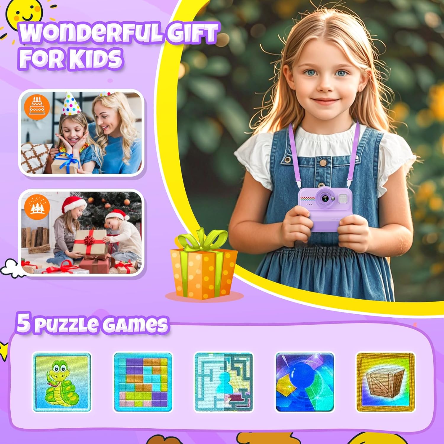 Thumbnail 5 de HiMont Kids Camera 1080P instant print camera