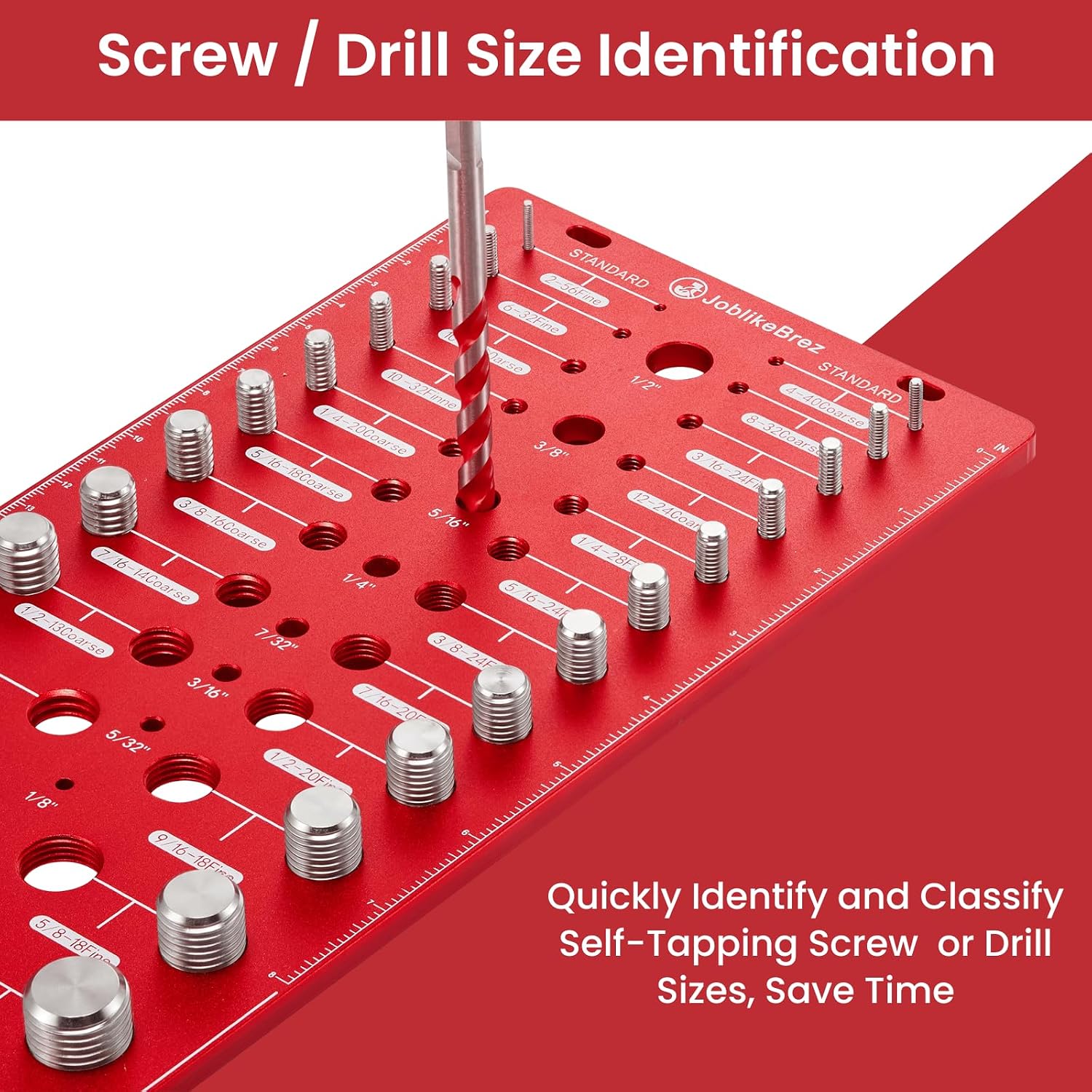 Thumbnail 4 de JoblikeBrez 76-Size Thread Checker with Metric, Standard, and Drill Bit Gauges