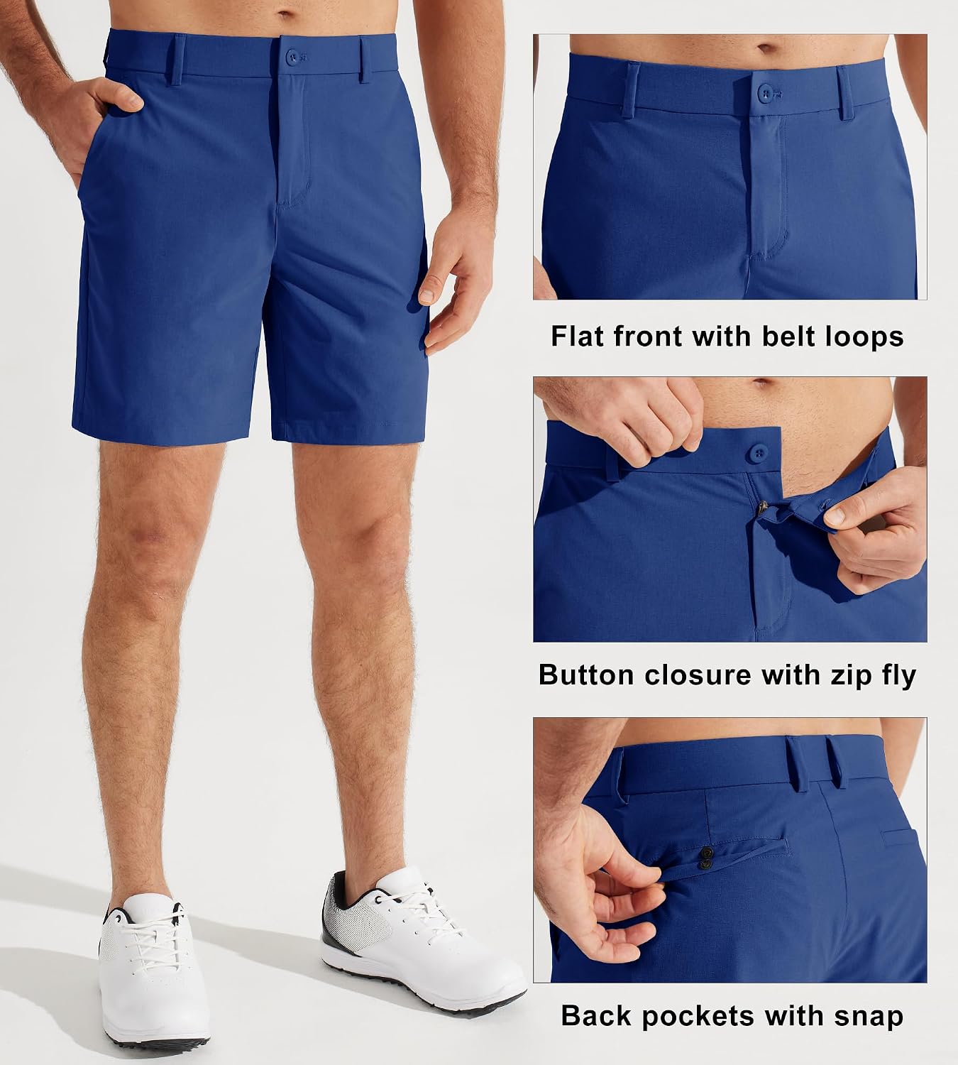 Detalle 2 de Libin Men's Golf Shorts, 7"/9" Inseam, 4-Way Stretch, UPF 50+