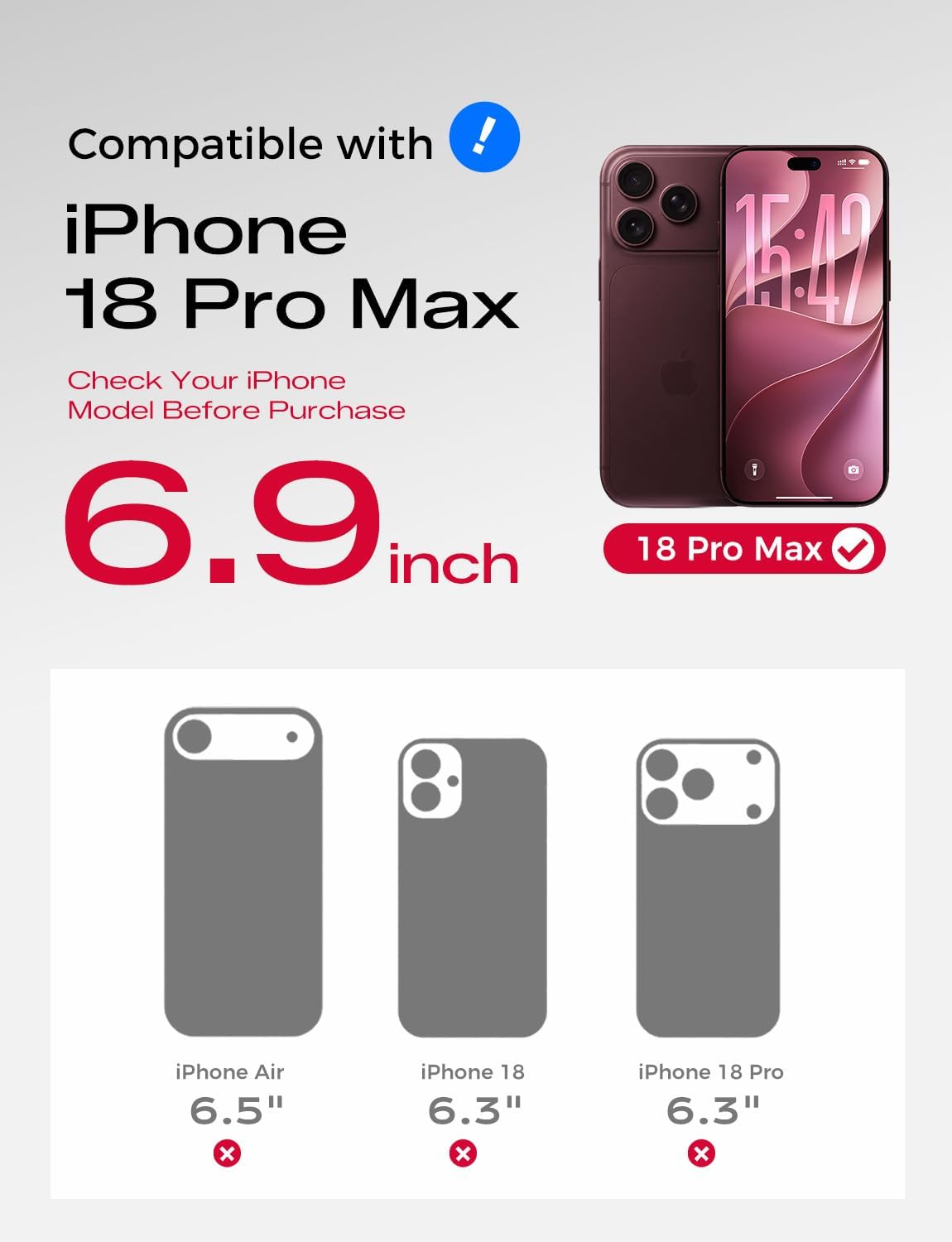 Detalle 2 de MAGIC JOHN 3rd Gen iPhone 18 Pro Max Privacy Screen Protector, 2-Pack 9H AR Glass
