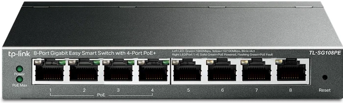 Thumbnail 3 de TP-Link TL-SG108PE: Managed Switch mit 4 PoE-Ports für VLAN, Priorisierung und Netzsegmentierung
