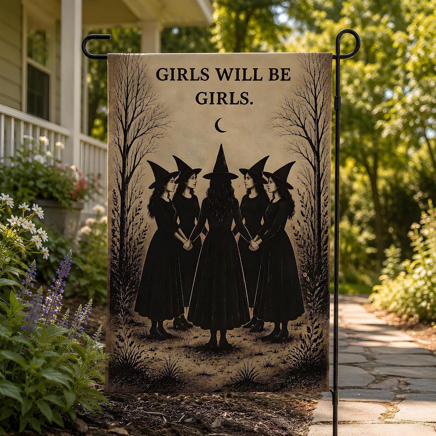 Thumbnail 4 de OHOME GIRLS WILL BE GIRLS Witch Garden Flag, Double-Sided Polyester, 18"L x 12"W
