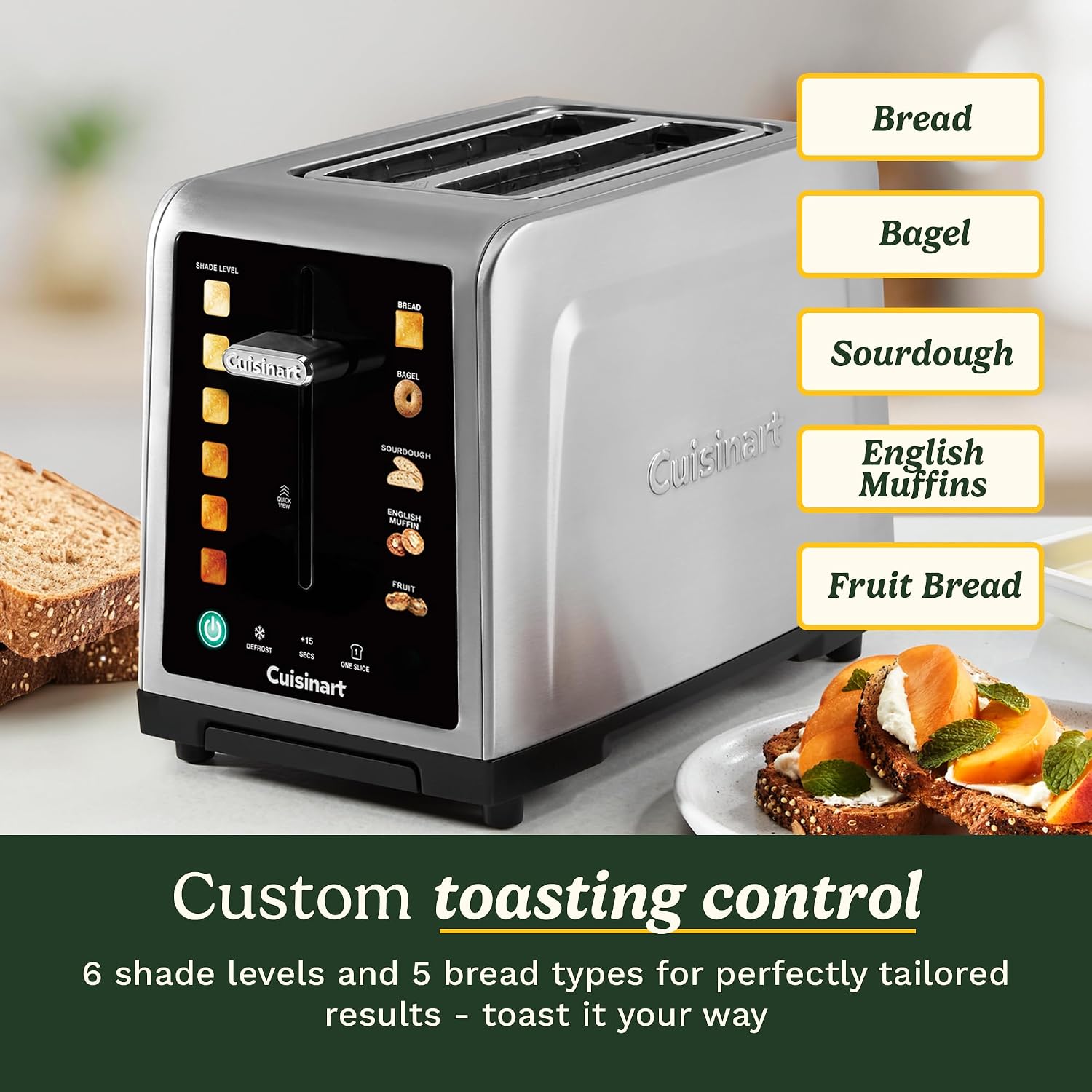 Detalle de Cuisinart SimpliTouch XL 2-Slice Toaster with Colour touchscreen and XL slots