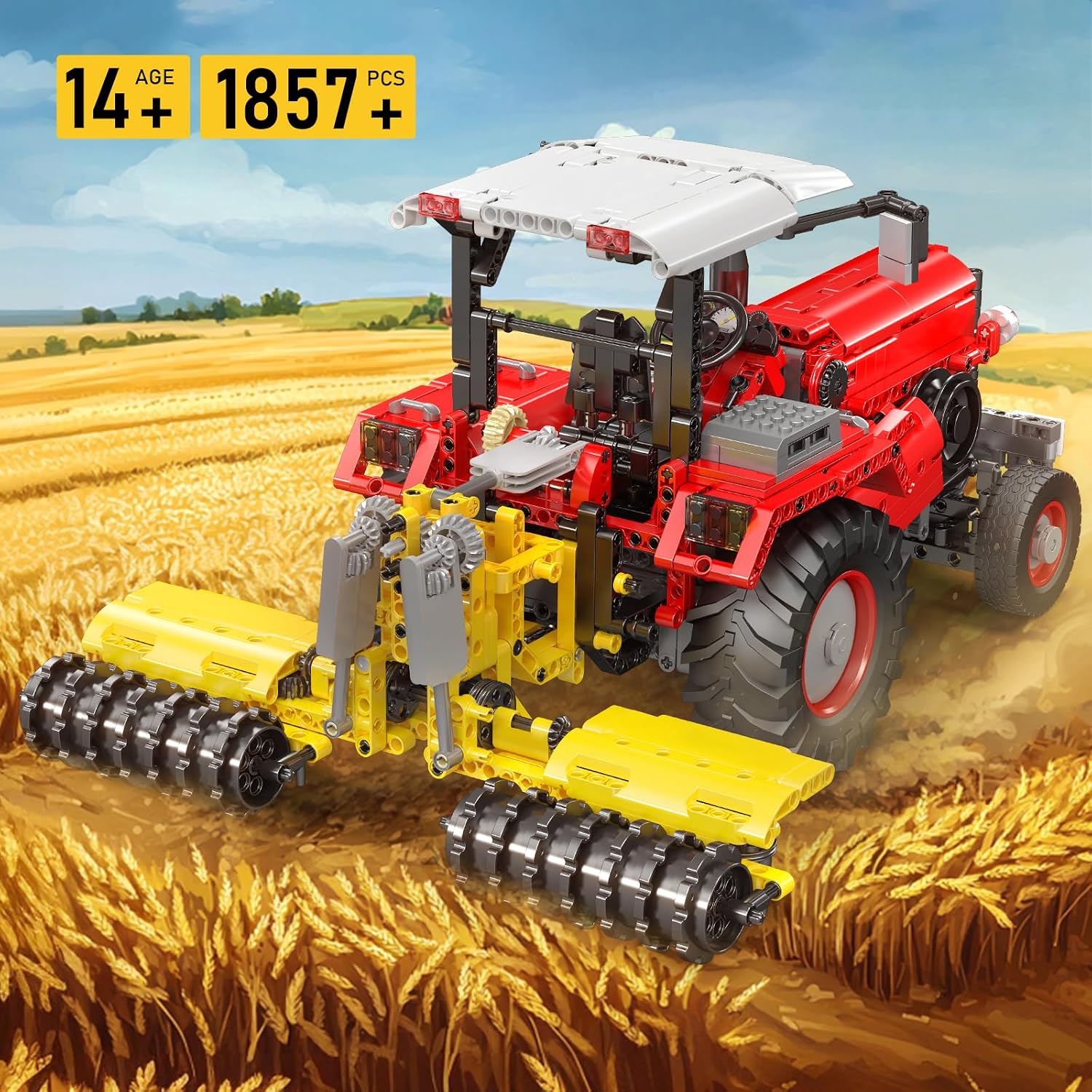 Detalle de Mould King 17064 Tracteur Technique télécommandé 3-en-1 (1857 pièces) avec 6 moteurs et appli Bluetooth