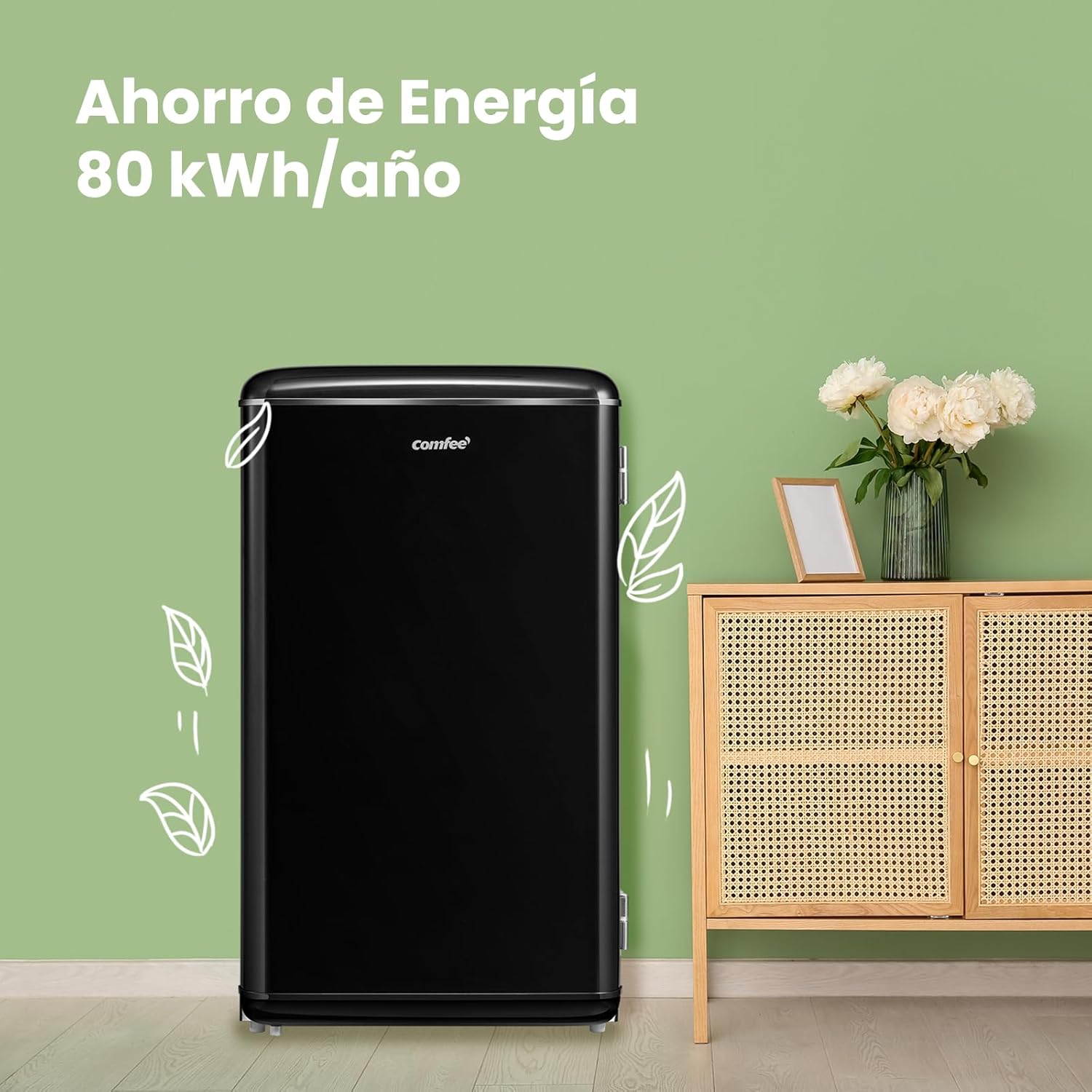 Detalle 1 de Comfee RCD93BL2EURT 93L refrigerador retro