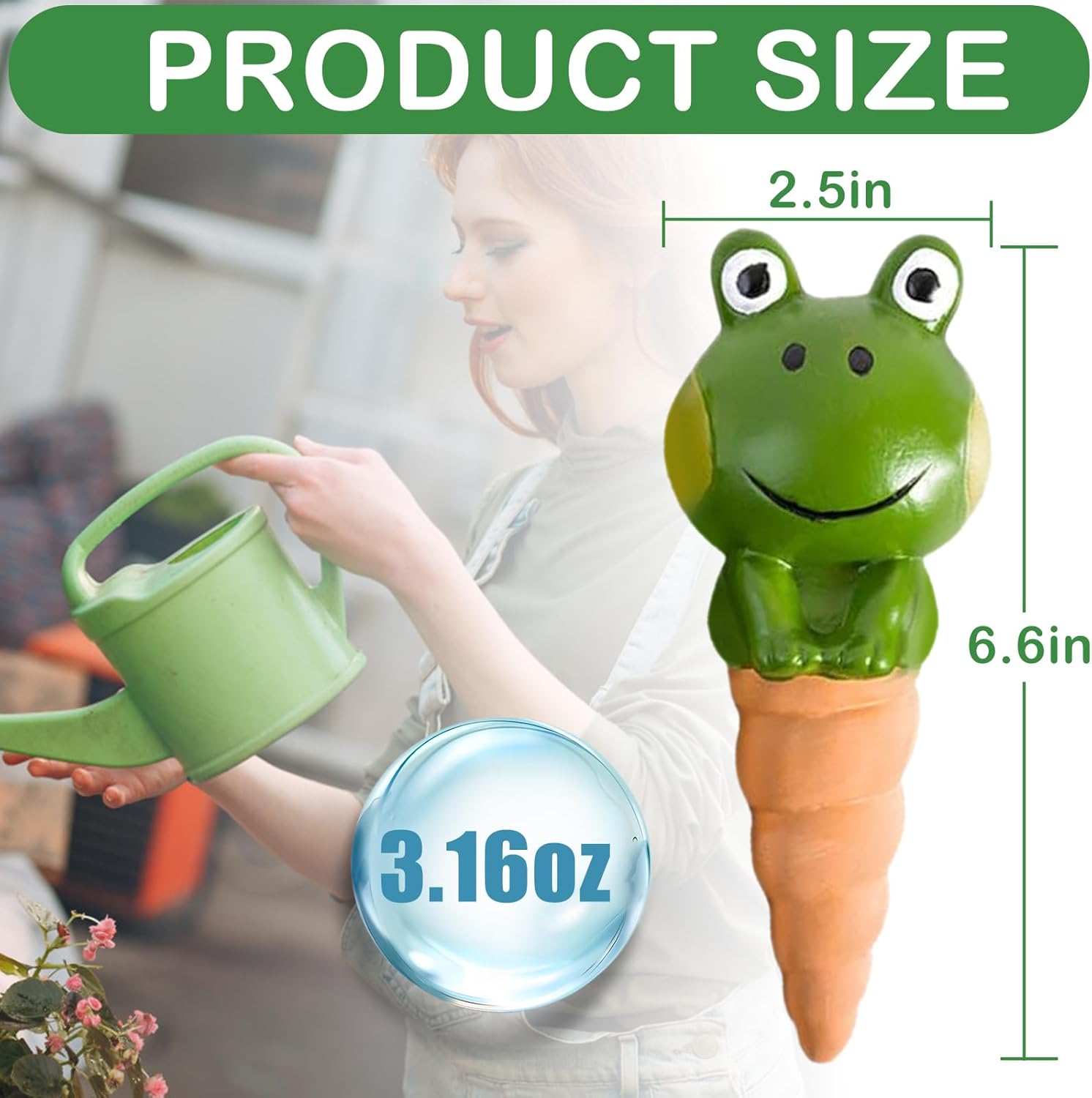 Thumbnail 1 de 4 Pack Terracotta Self-Watering Spikes (Frog Shape) – Frog Shaped Self-Watering Globes