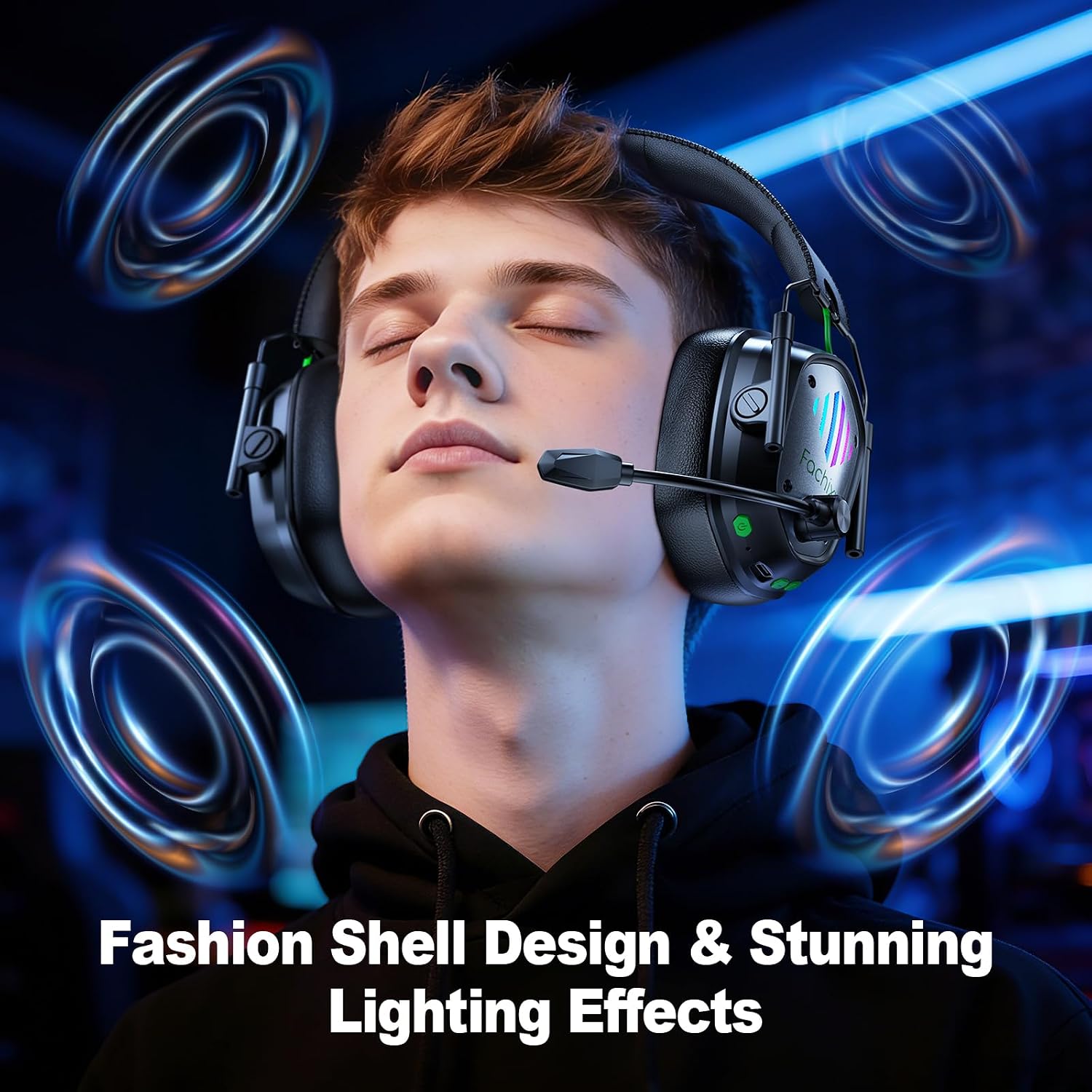 Thumbnail 6 de Fachixy VK81 Wireless Gaming Headset with 2.4GHz, Bluetooth 5.4 and 60-Hour Battery