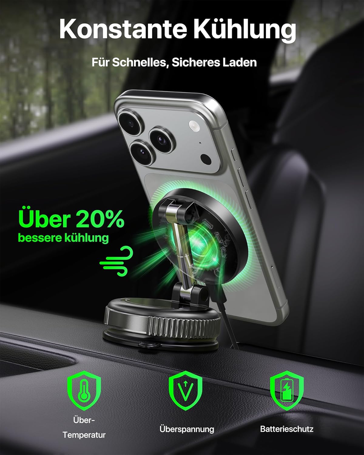 Thumbnail 6 de YOSH MagSafe Autohalterung 15W Ladefunktion