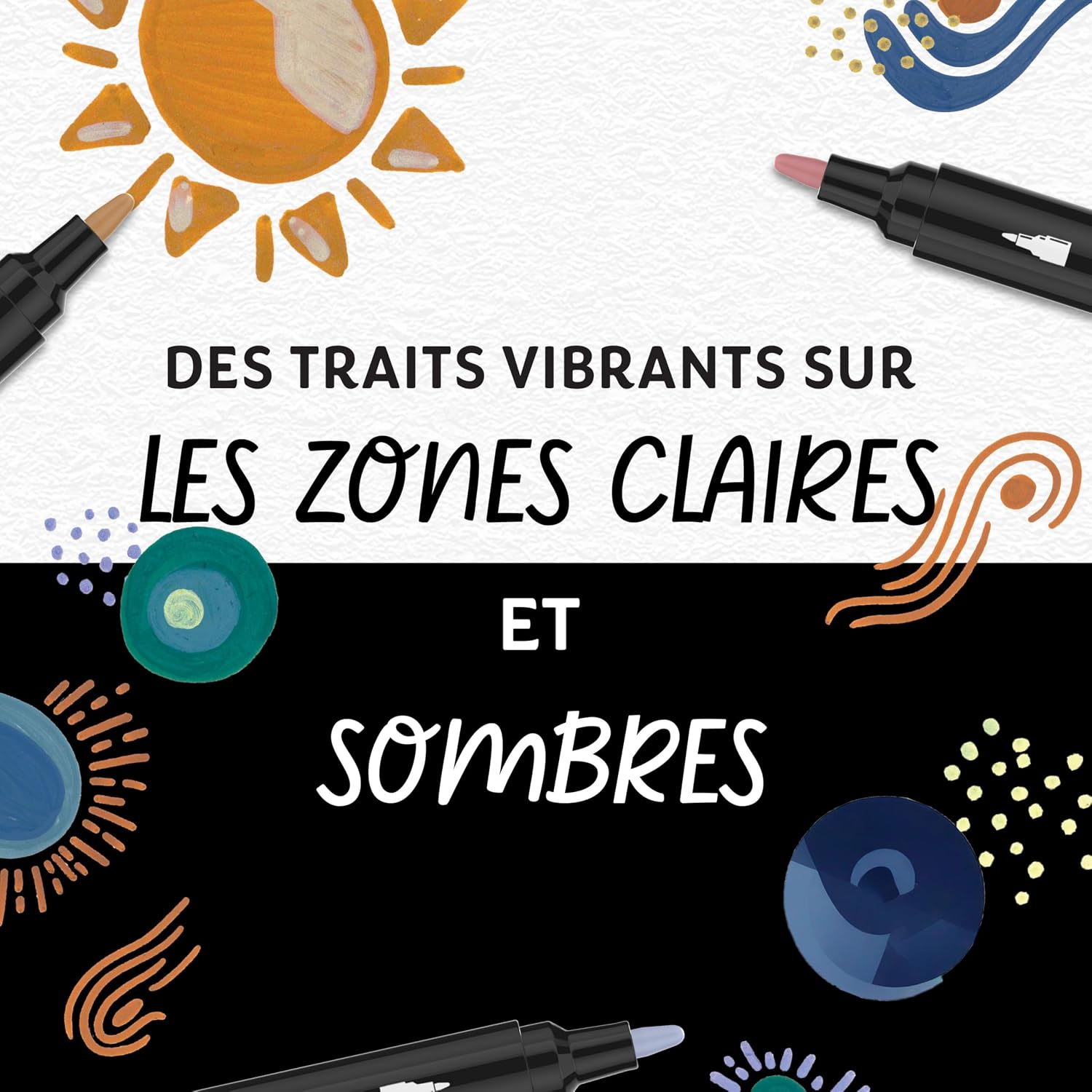 Detalle de Sharpie Bullet™ – Marqueurs créatifs à pointe ogive (trait 2,5 mm), tons chauds