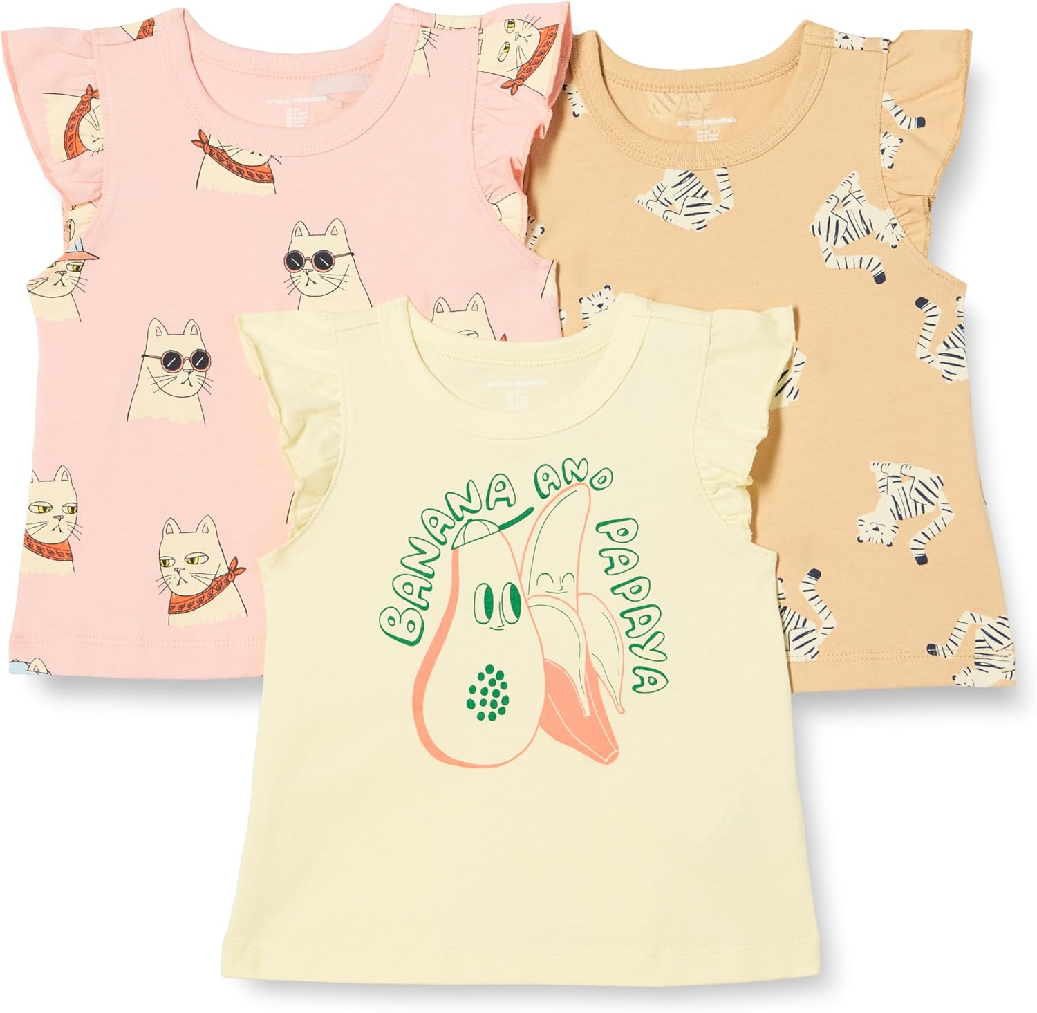 Thumbnail 6 de Amazon Essentials Girls' Sleeveless Ruffle T-Shirt, Pack of 3