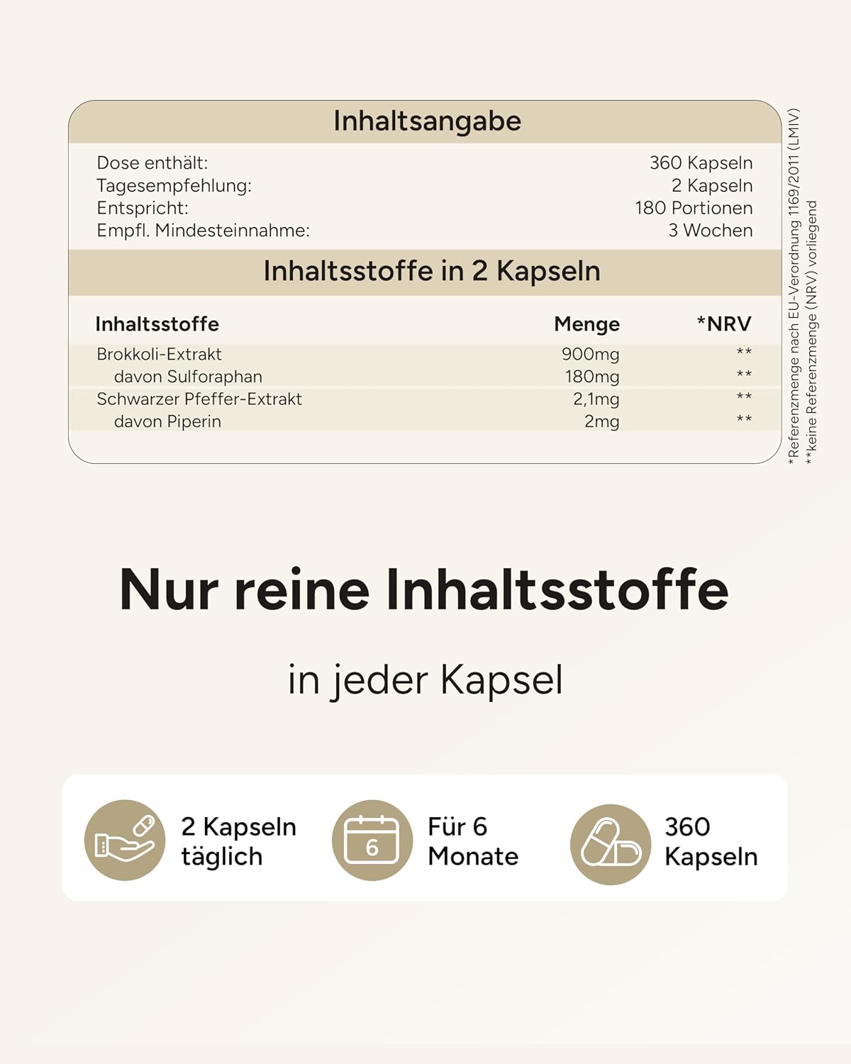 Thumbnail 4 de 90 mg Sulforaphan Kapseln 360 St. aus Brokkoli-Extrakt 💊