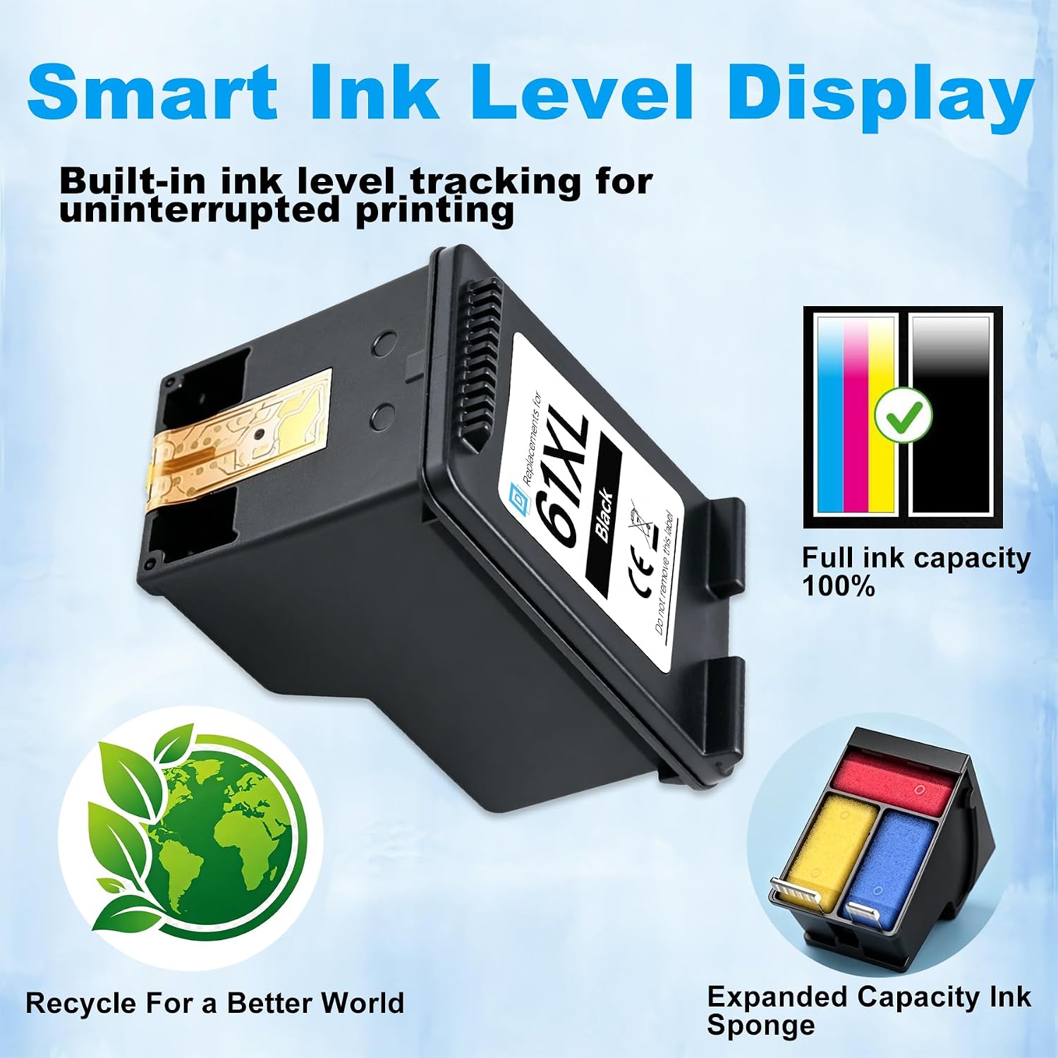 Thumbnail 4 de DCOKBO 61XL Ink Cartridge 2-Pack, Black and Tri-Colour for HP Printers