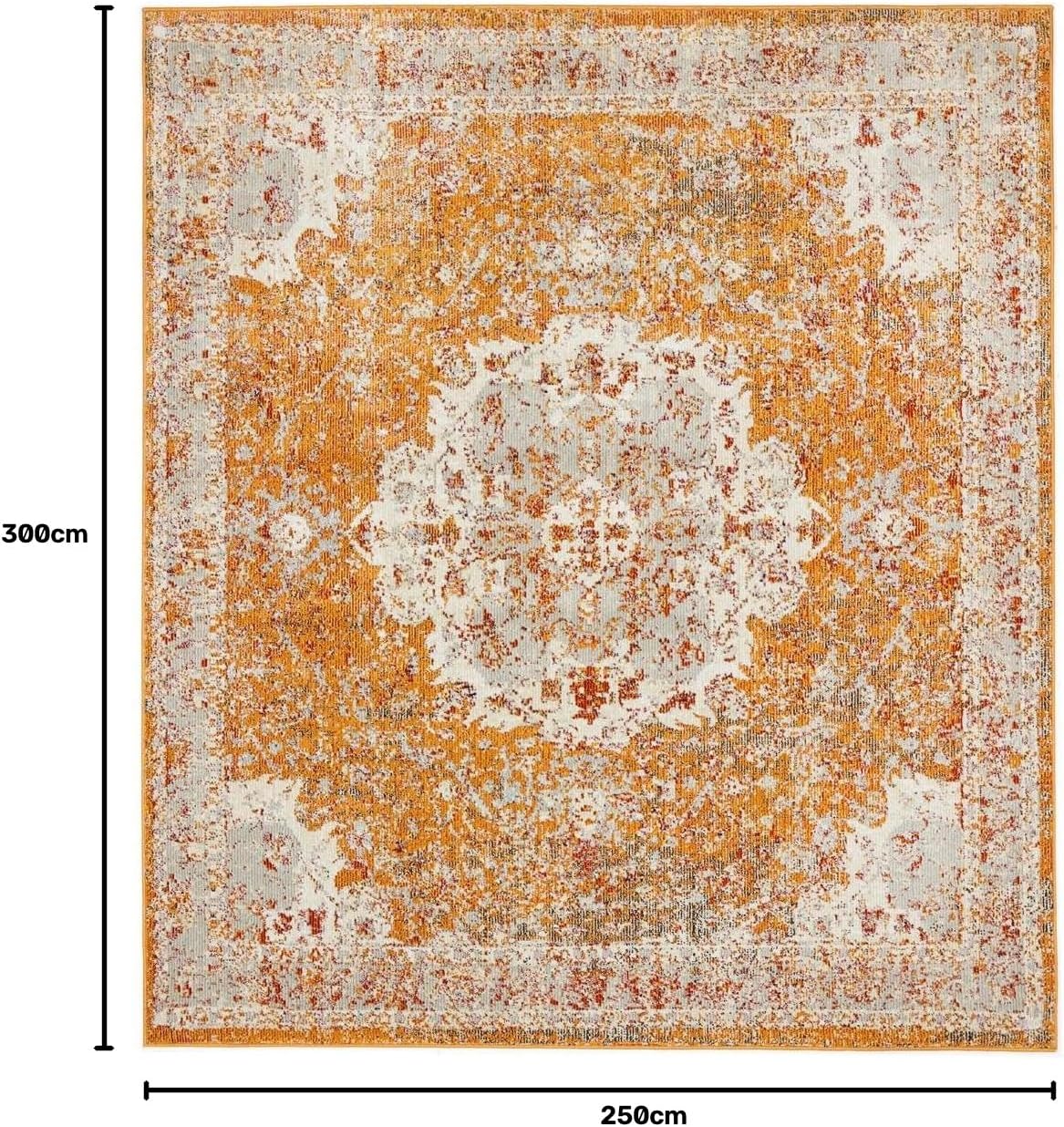 Detalle 2 de RugVista Nadia Rug, 250 x 300 cm, Orange Vintage Geometric