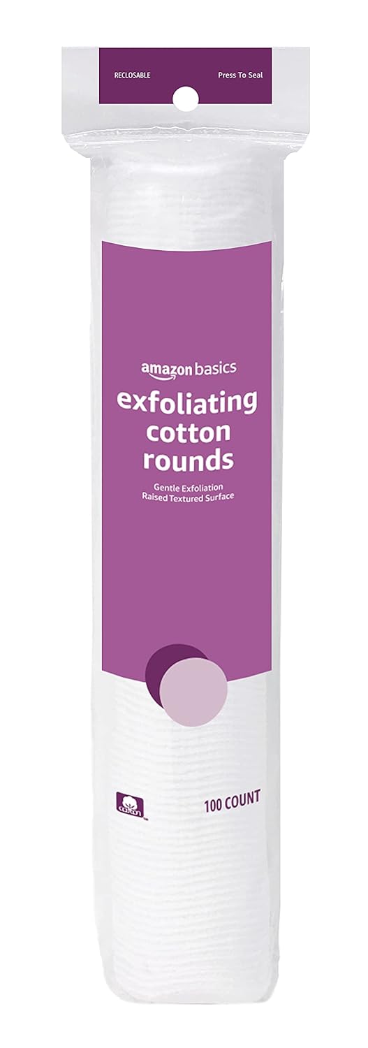 Thumbnail 1 de Amazon Basics Exfoliating Cotton Rounds, 600 Count (6 Packs of 100)