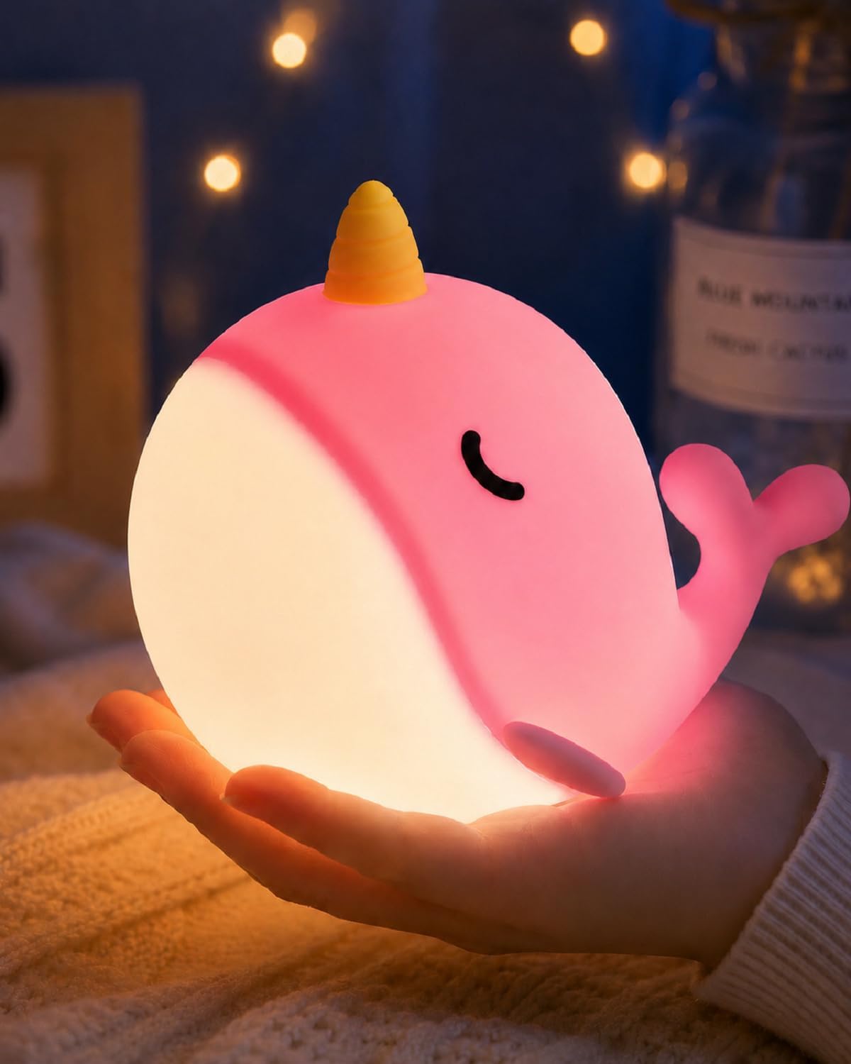 Detalle de Fuloon Whale Narwhal Night Light for Kids
