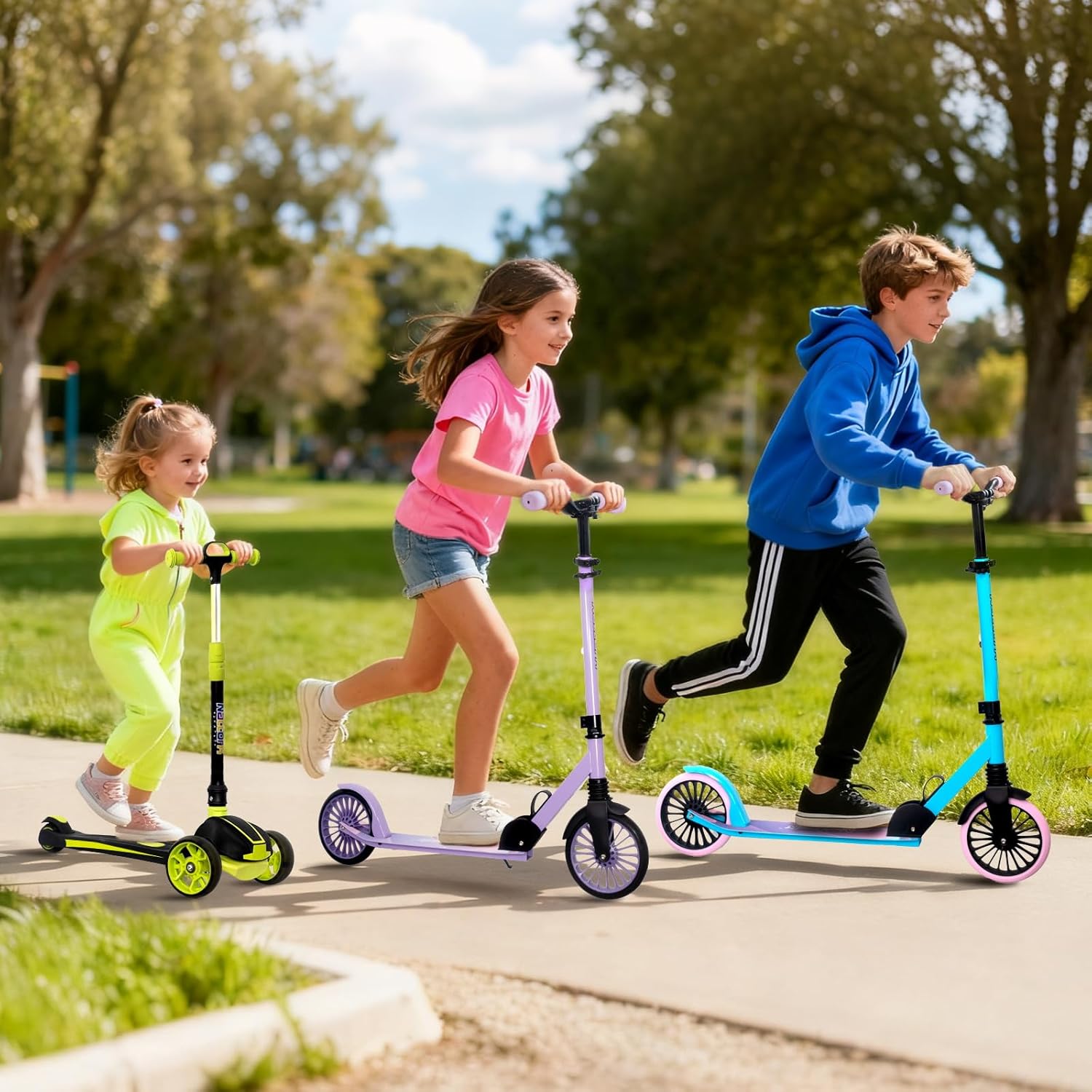 Thumbnail 6 de Nattork Kick Scooter (Age 6+) with Adjustable Handlebar, 8" Wheels, Anti-Shock Suspension — 240 lbs Max Load