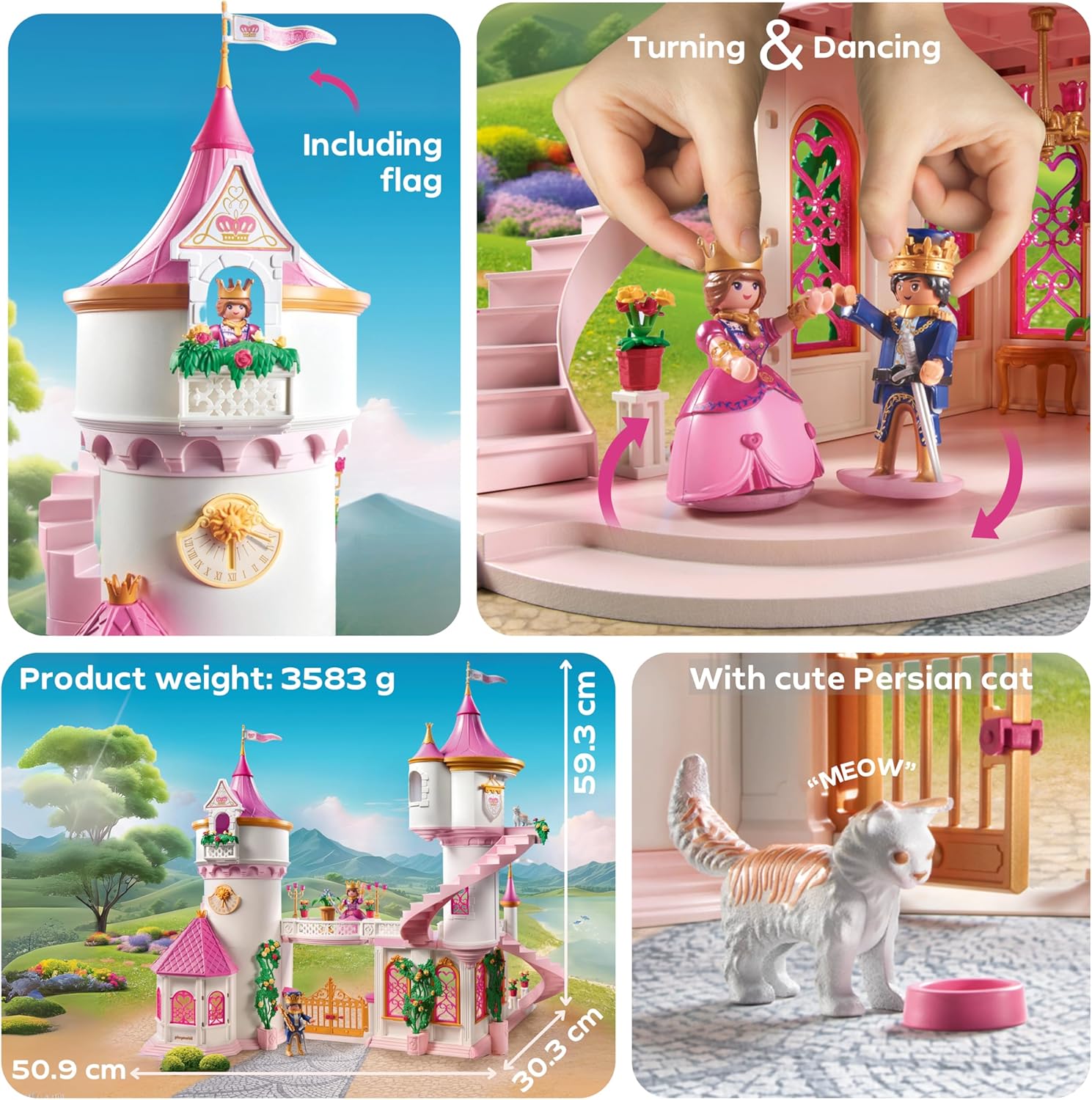 Detalle de PLAYMOBIL 71845 Princess Magic – zamek księżniczki z obrotową platformą taneczną