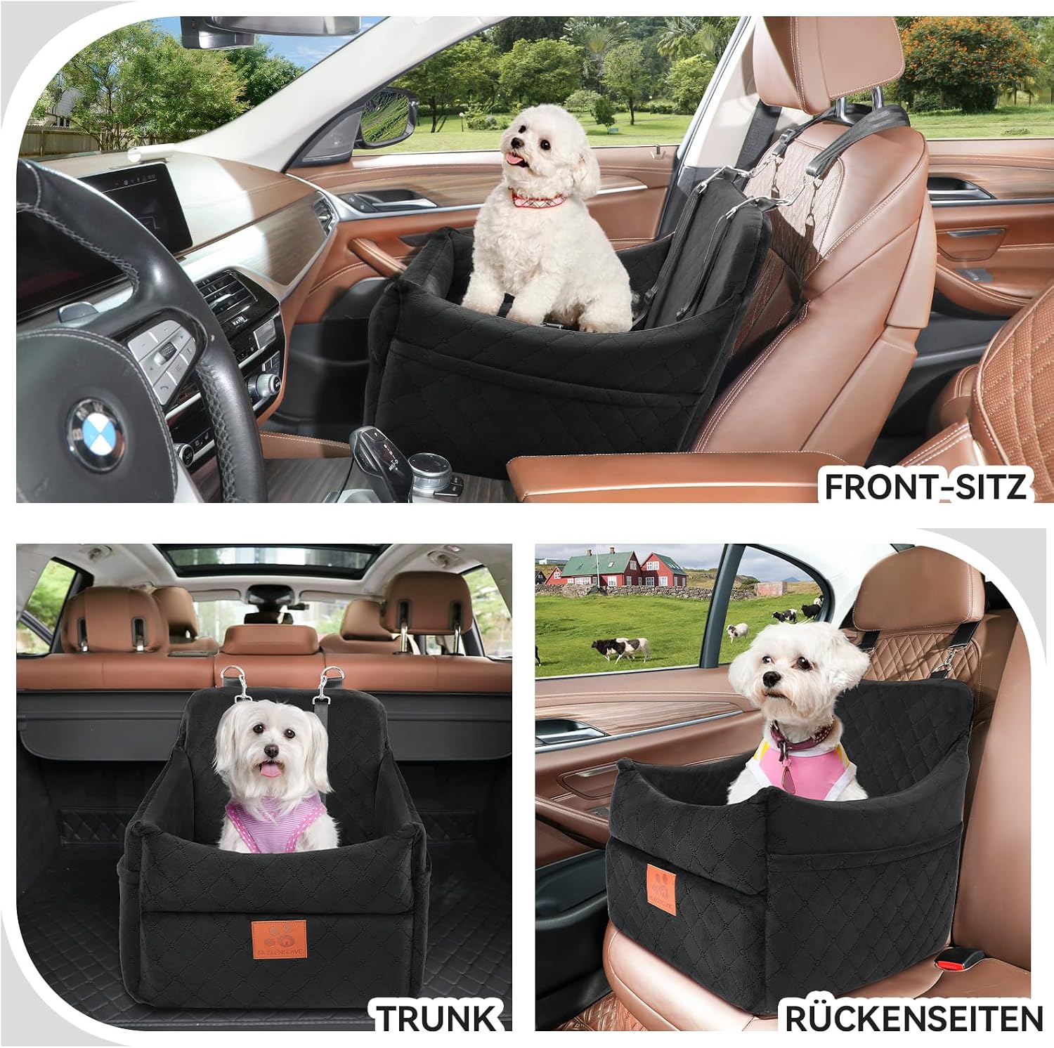 Detalle 2 de GL GLENSLAVE Hunde-Autositz 48×48×52 cm
