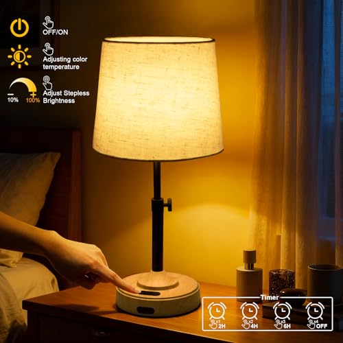 Detalle de SUWIN Lámpara de Mesilla de Noche Sin Cables (pack 2) – Regulable, USB-C, 3 temperaturas y temporizador