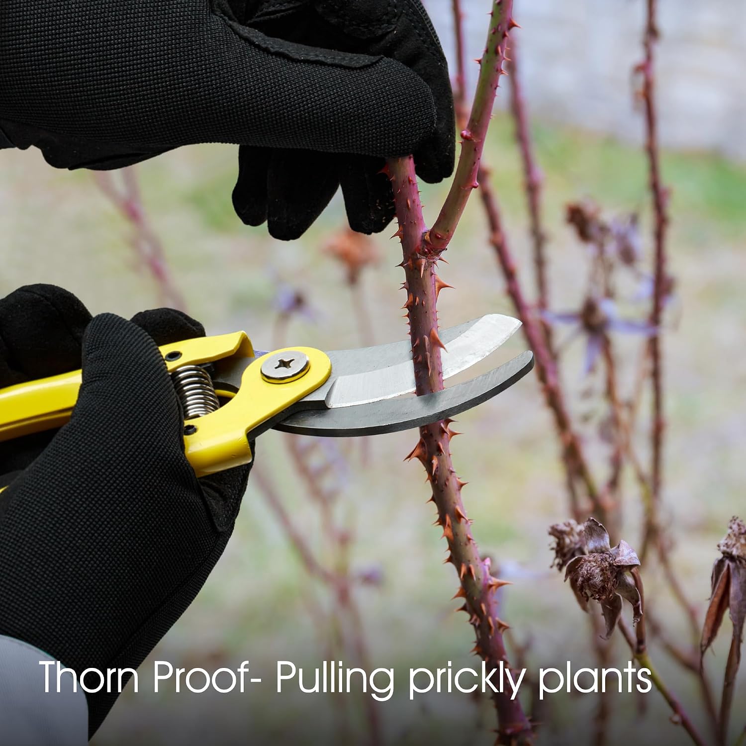 Detalle de COOLJOB Men's Gardening Gloves: Thorn Proof, Synthetic Leather, Touchscreen, XL