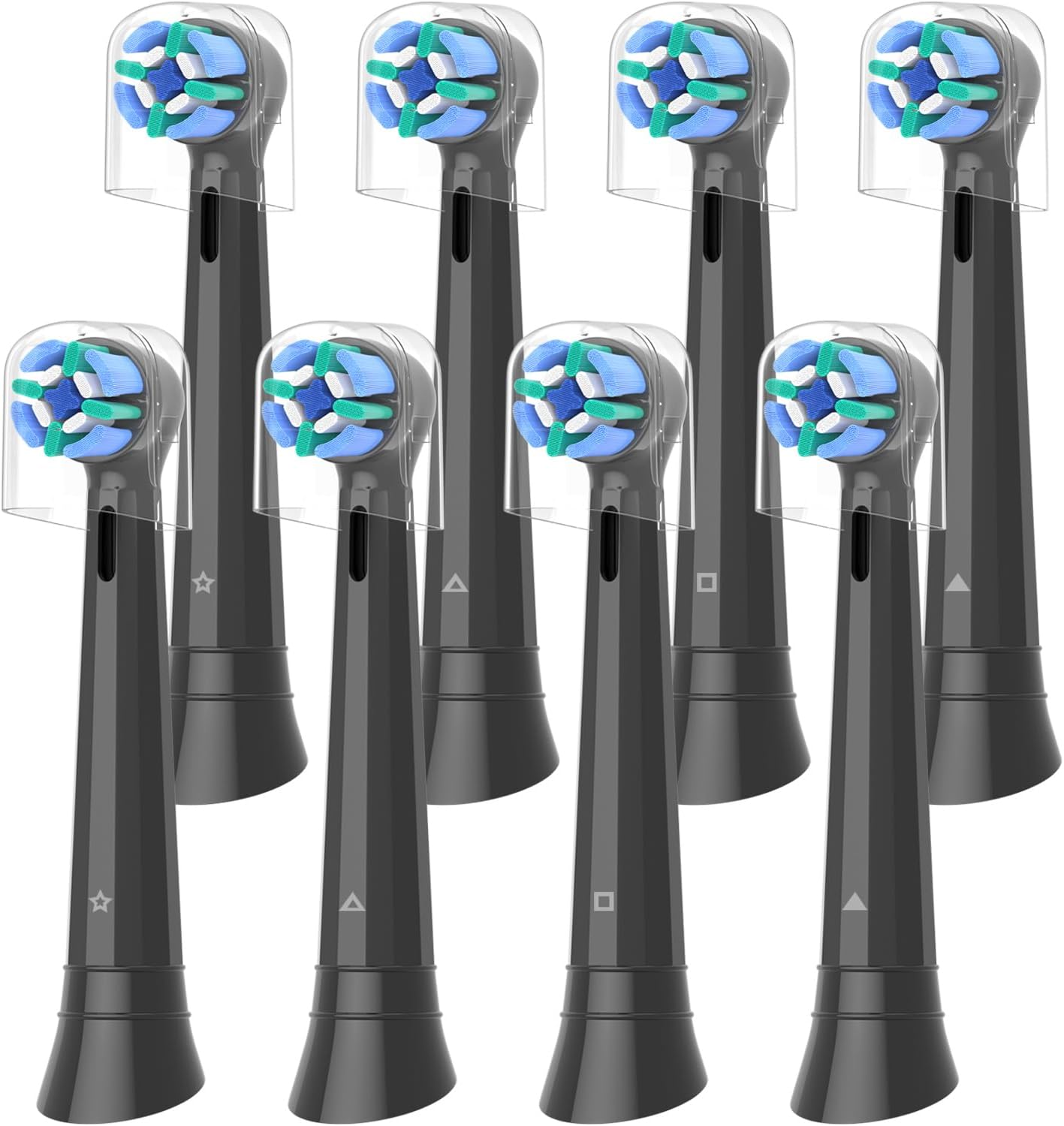 Detalle de 8 Stück iO Aufsteckbürsten kompatibel mit Oral-B iO – 8 Bürsten, farbwechselnde Borsten, DuPont Borsten
