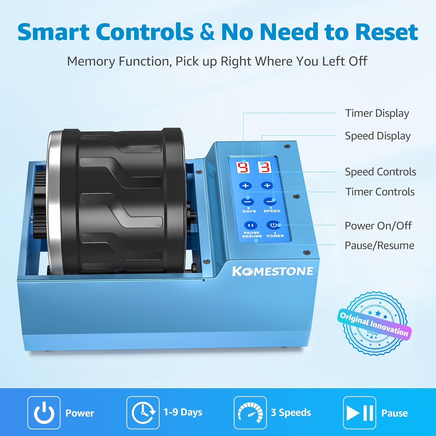 Thumbnail 4 de KomeStone Professional Rock Tumbler Kit 4LB 🪨