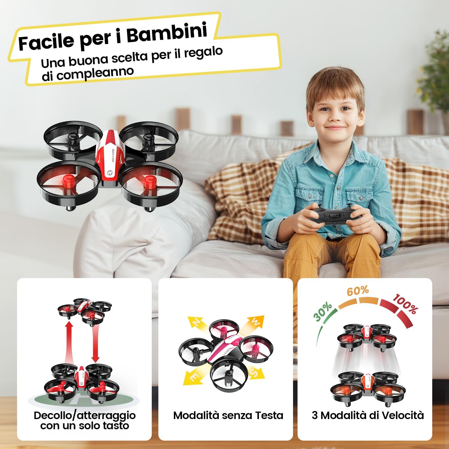 Thumbnail 5 de Holy Stone HS210 Mini drone per bambini con flip 3D e batteria extra 🛸