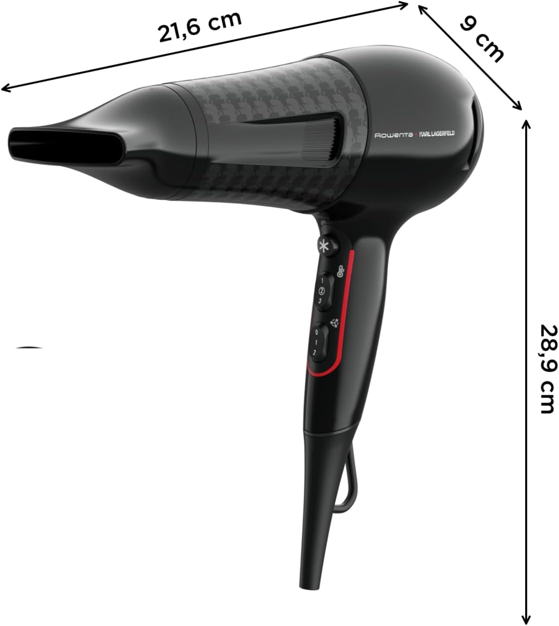 Detalle de Rowenta x Karl Lagerfeld CV591L Powerline Asciugacapelli da 2300 W con Boost di Ioni e Thermo Control