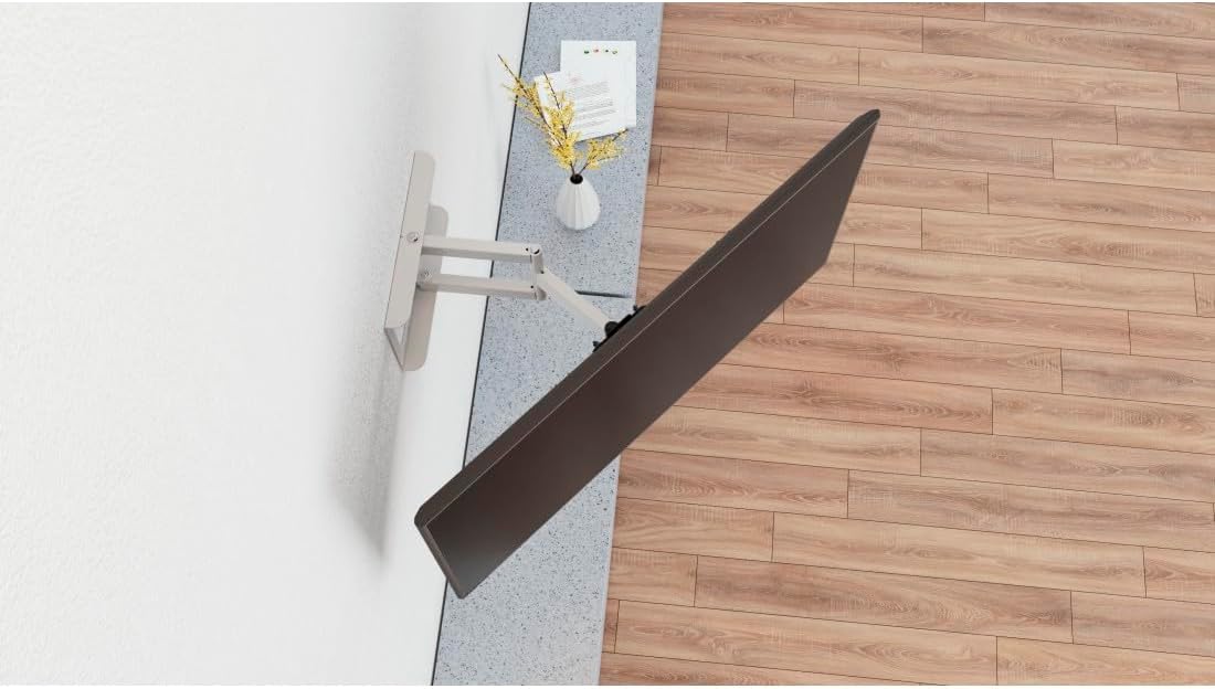 Detalle 2 de Hama schwenkbare & neigbare ausziehbare TV-Wandhalterung für 32–65 Zoll (VESA 100×100 bis 400×400, bis 35 kg) schwarz-weiß