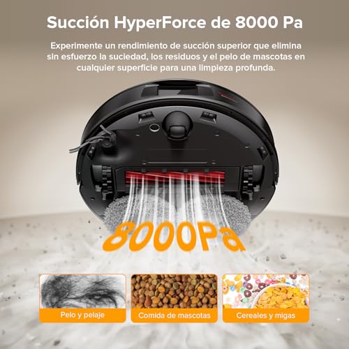 Detalle de roborock QV 35A: robot aspirador inteligente con 8000Pa y doble mopa elevable