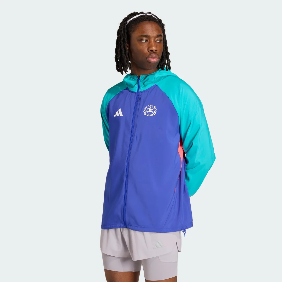 Detalle de Adidas Vienna Marathon Running Jacket – azul